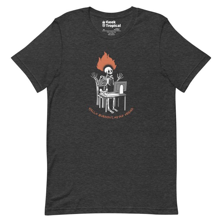 Skeleton Computer Burnout T-Shirt Geek Nerd Advertise to Meta computer print Design by Tobe Fonseca