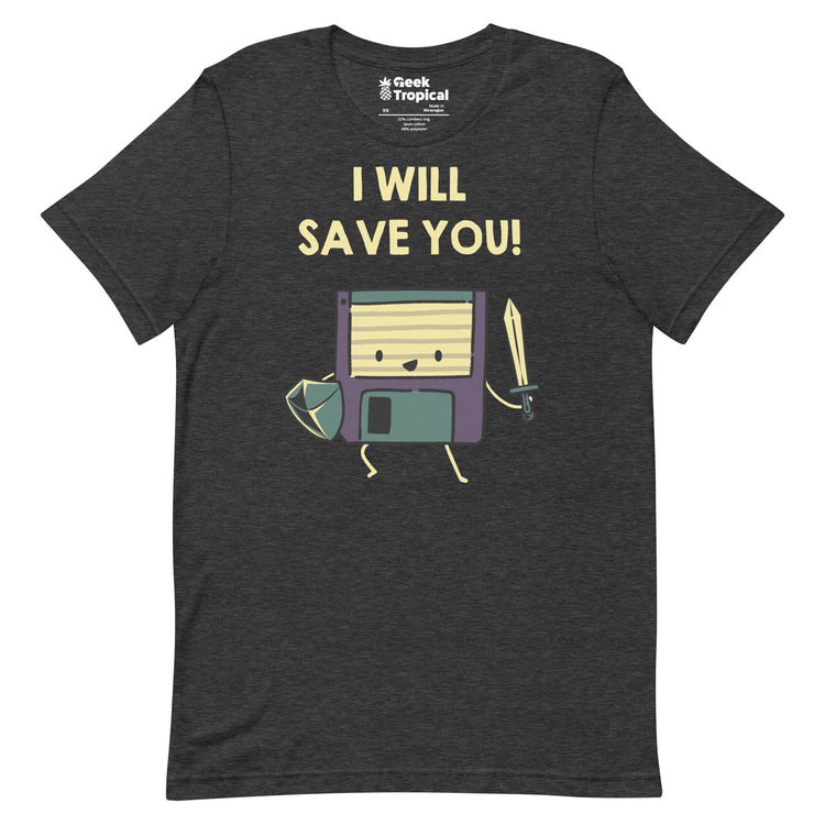 Floppy Disk Knight I Will Save You! T-Shirt Geek Nerd Advertise to Meta computer print Design by Tobe Fonseca