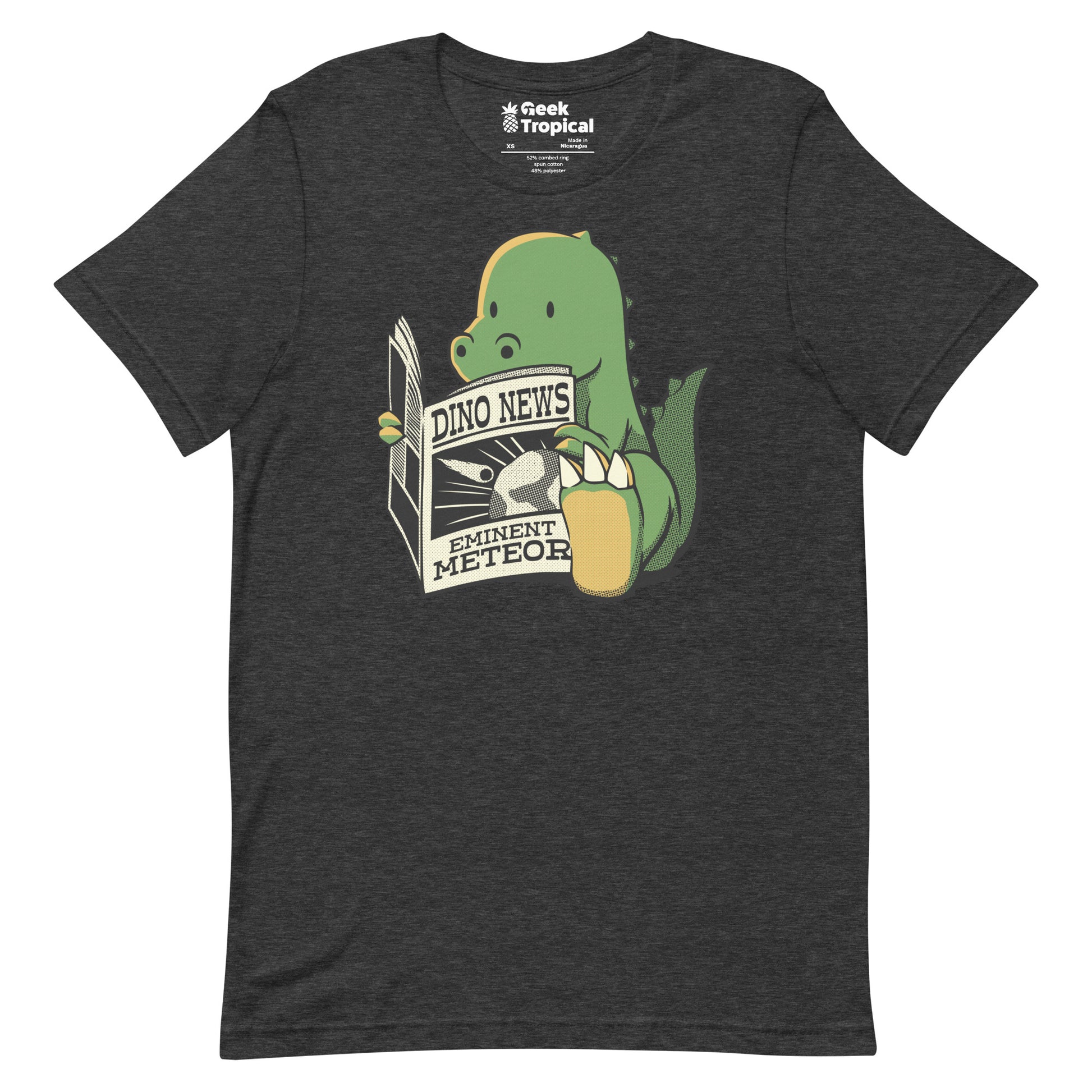 Dinosaur Meteor Jurassic News T-Shirt Geek Nerd Advertise to Meta Book Prints Design by Tobe Fonseca