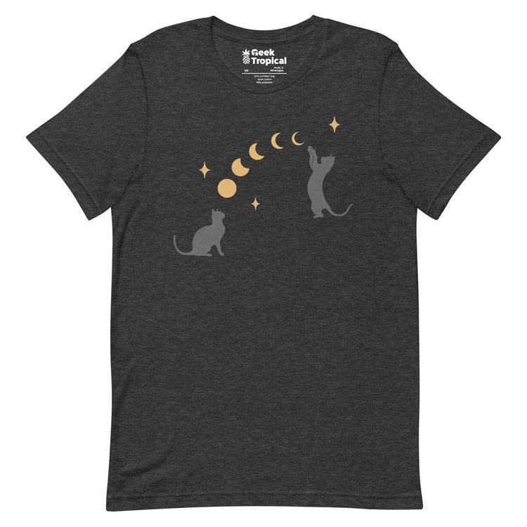 Cat And Moon T-Shirt Geek Nerd Advertise to Meta Animal Patterns Design by Episodic Drawing