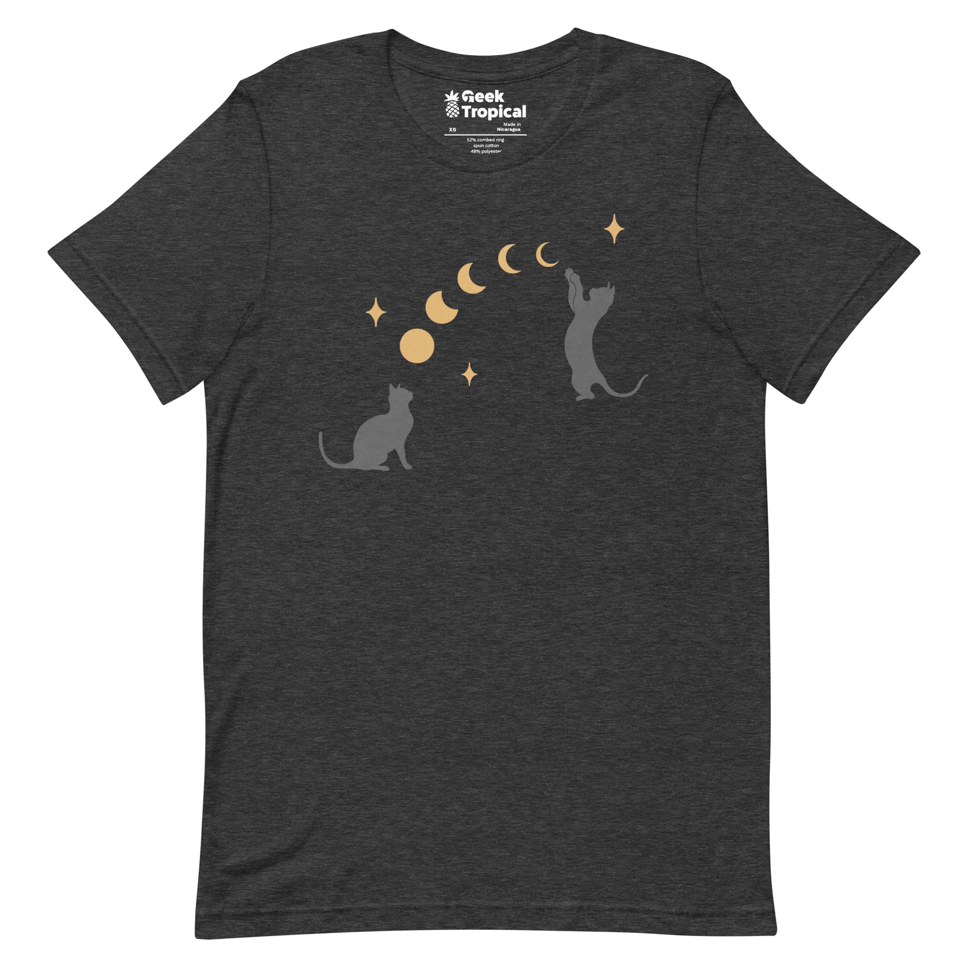 Cat And Moon T-Shirt Geek Nerd Advertise to Meta Animal Patterns Design by Episodic Drawing