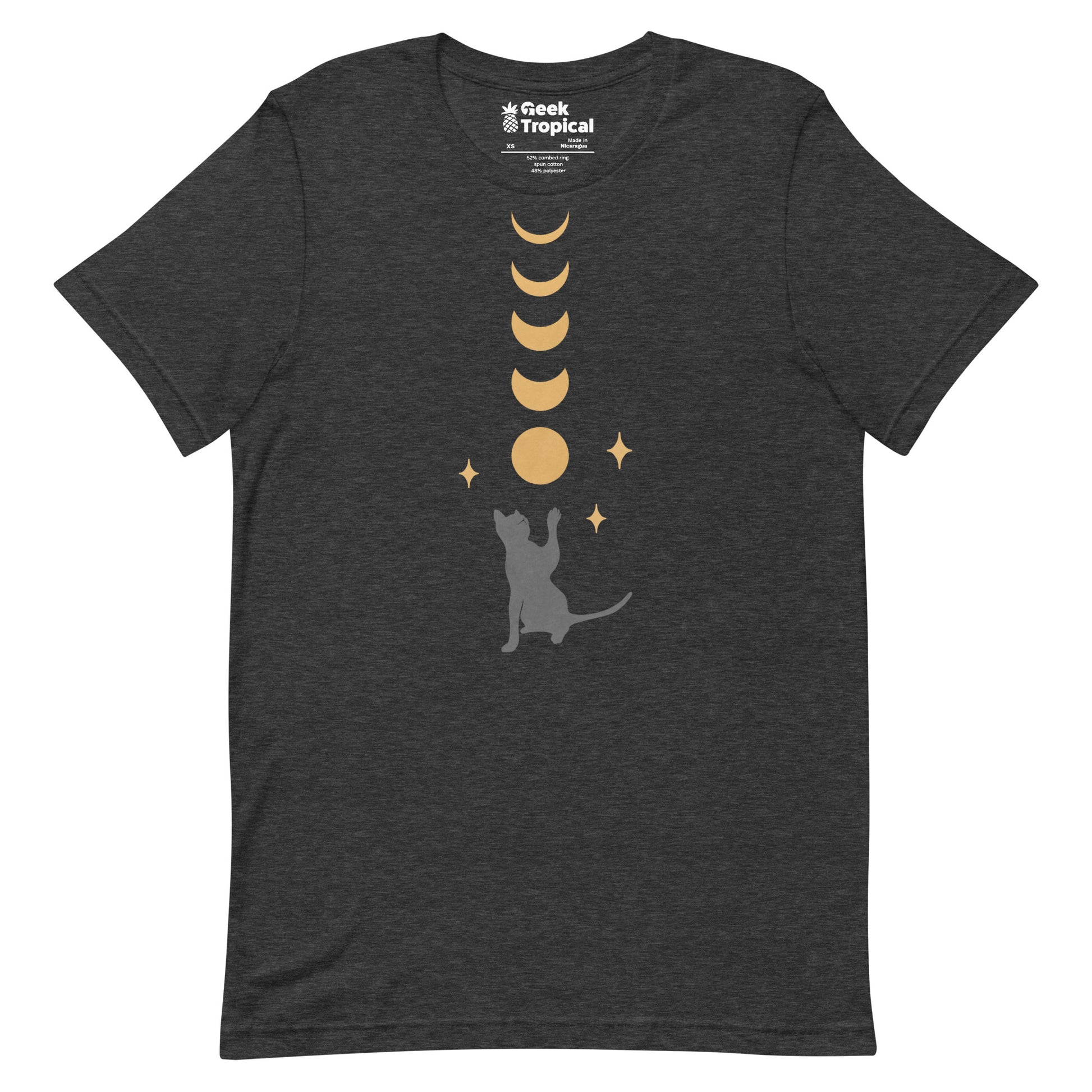 Cat And Moon 2 T-Shirt Geek Nerd Advertise to Meta Animal Patterns Design by Episodic Drawing