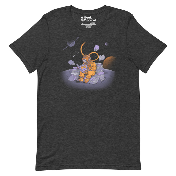 A Reader Lives A Thousand Lives - Diving Dress Space Adventures T-Shirt Geek Nerd Advertise to Meta Book Prints Design by Tobe Fonseca