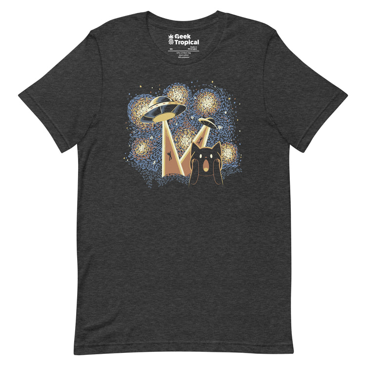 Alien Invasion Cat Scream T-Shirt Geek Nerd Advertise to Meta Animal Patterns Design by Tobe Fonseca