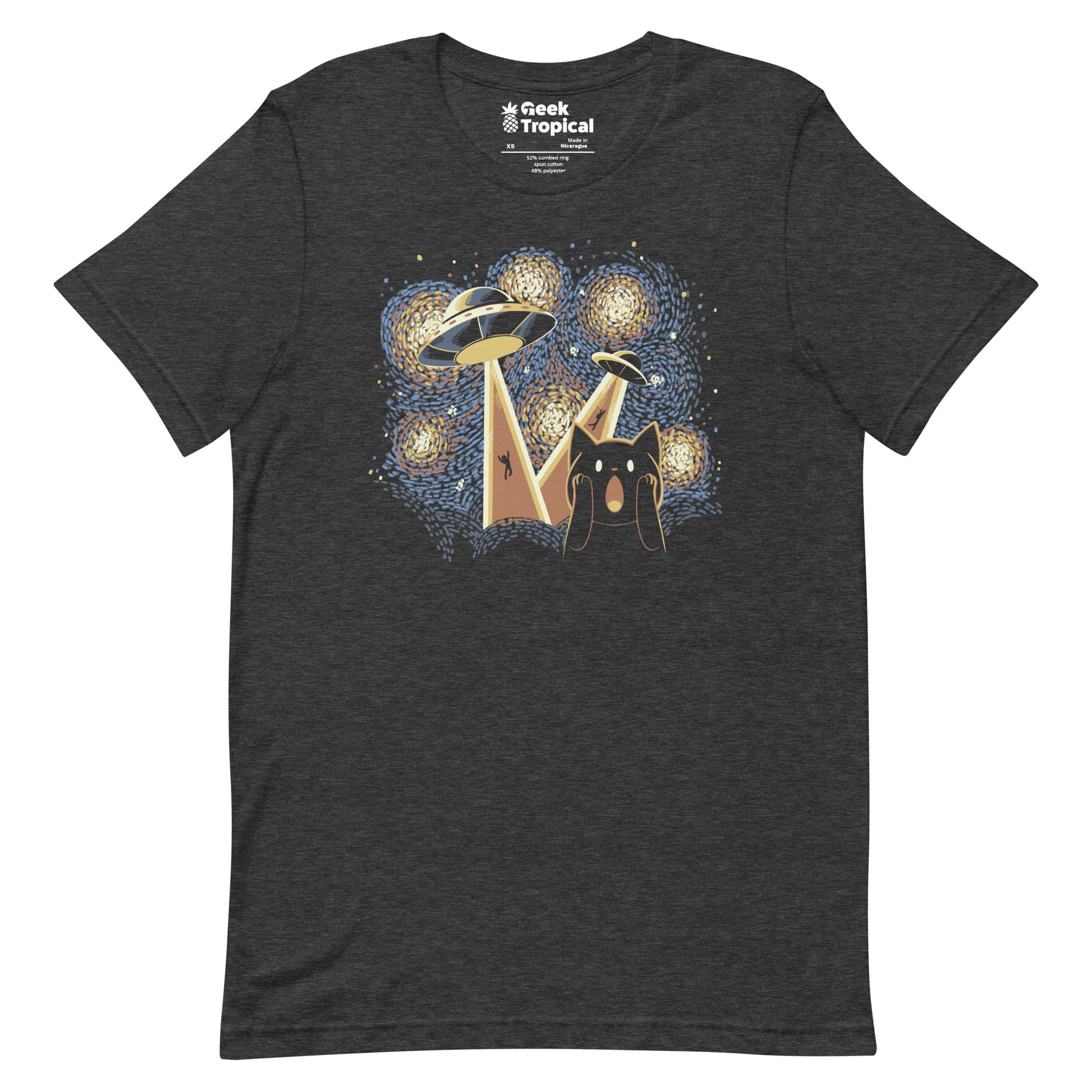 Alien Invasion Cat Scream T-Shirt Geek Nerd Advertise to Meta Animal Patterns Design by Tobe Fonseca