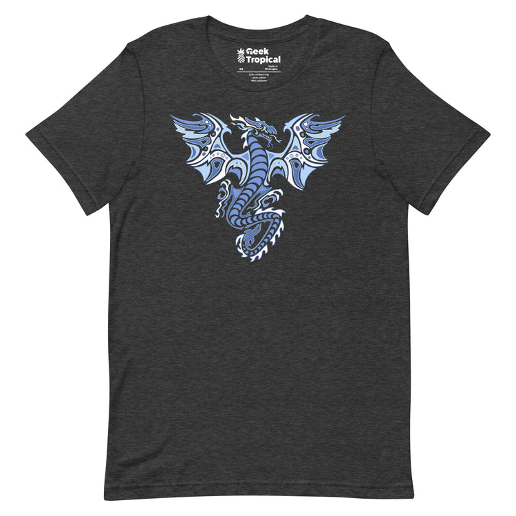Ice Tribal Dragon T-Shirt Geek Nerd Advertise to Meta Fantasy Prints FLOW DESC WRITING