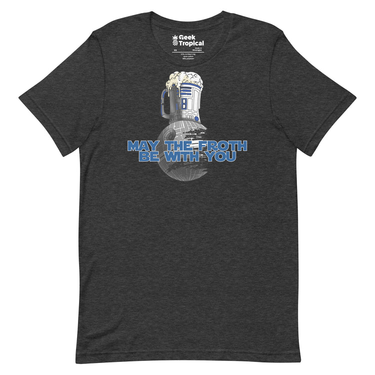 May the Froth Be With You T-Shirt Geek Nerd Advertise to Meta Fantasy Prints FLOW DESC WRITING