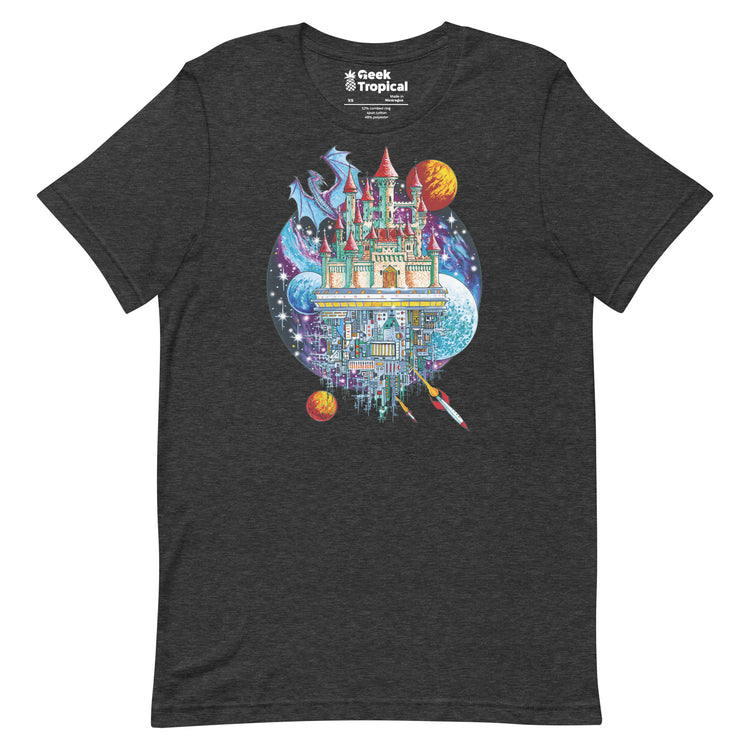 Castle Space City T-Shirt Geek Nerd Advertise to Meta Fantasy Prints FLOW DESC WRITING