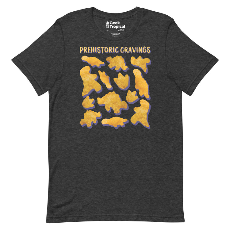 Prehistoric Cravings Dinosaur Chicken Nuggets T-Shirt Geek Nerd Advertise to Meta Design by Random Galaxy dinosaur print