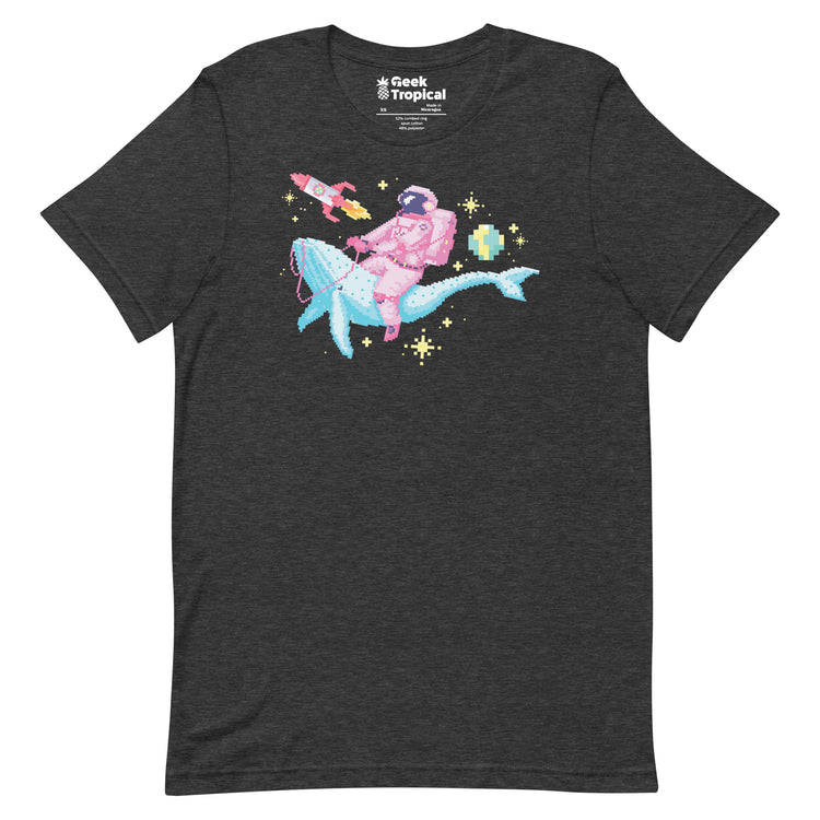 Astronaut Riding Space Whale T-Shirt Geek Nerd Advertise to Meta Elle Fantasy Prints