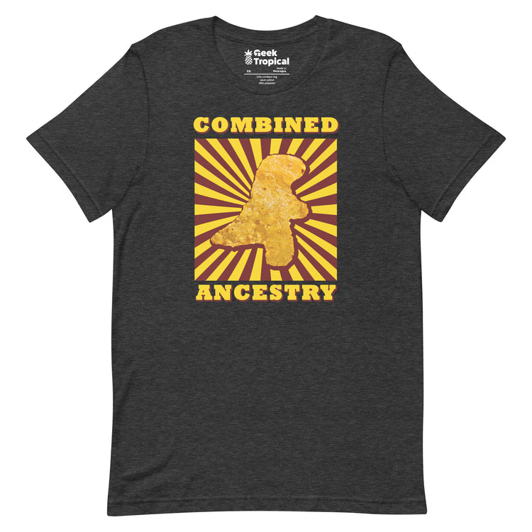 Combined Ancestry Dinosaur Nuggets T-Shirt Geek Nerd Advertise to Meta Animal Patterns Design by Random Galaxy