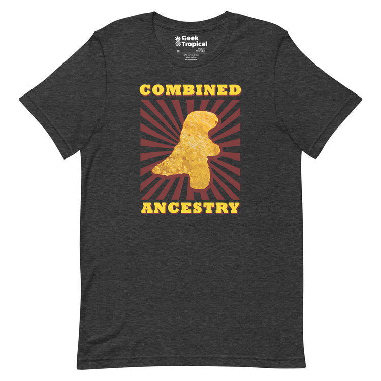 Combined Ancestry Dinosaur Chicken Nugget T-Shirt Geek Nerd Advertise to Meta Animal Patterns Design by Random Galaxy