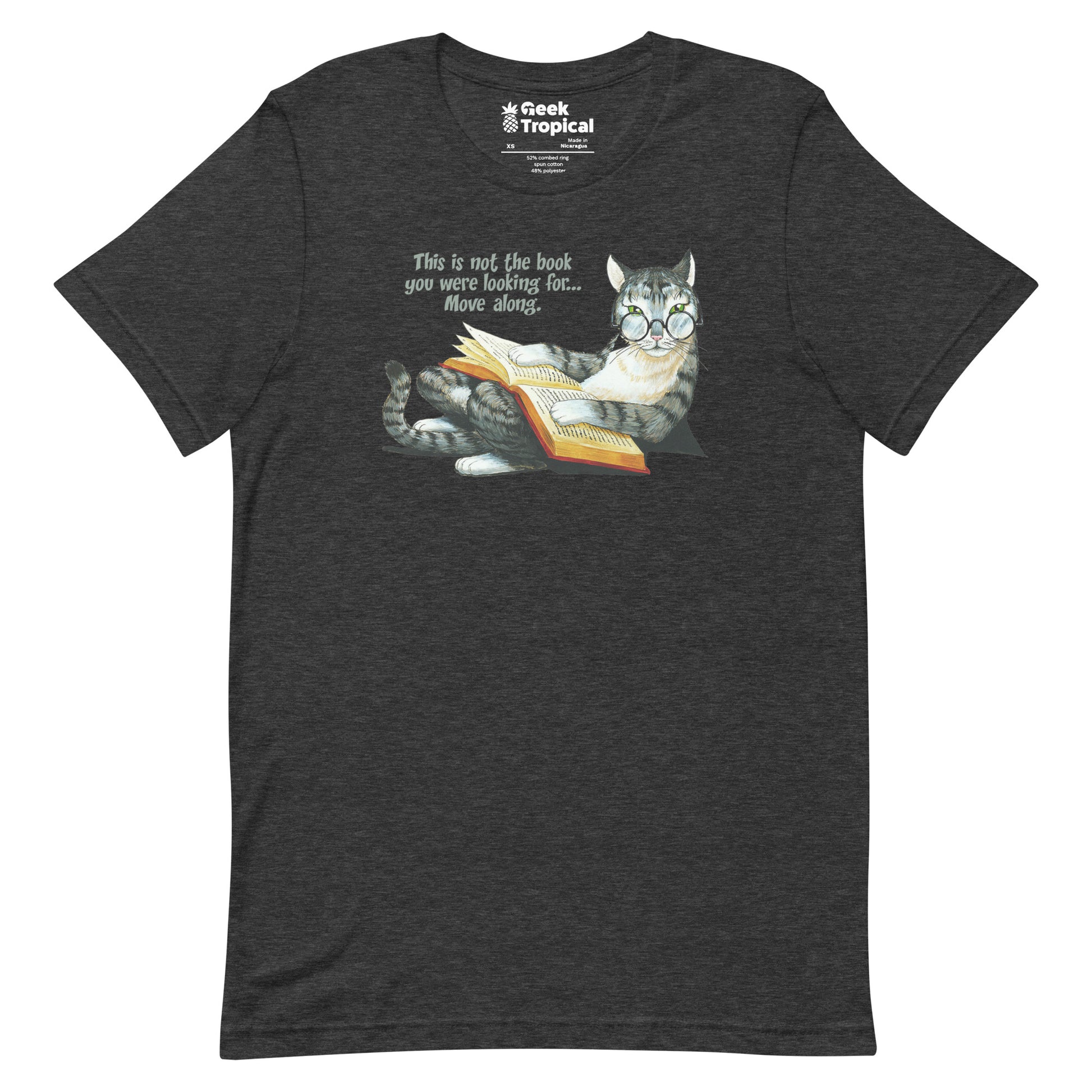 Grey Cat Reading T-Shirt 13