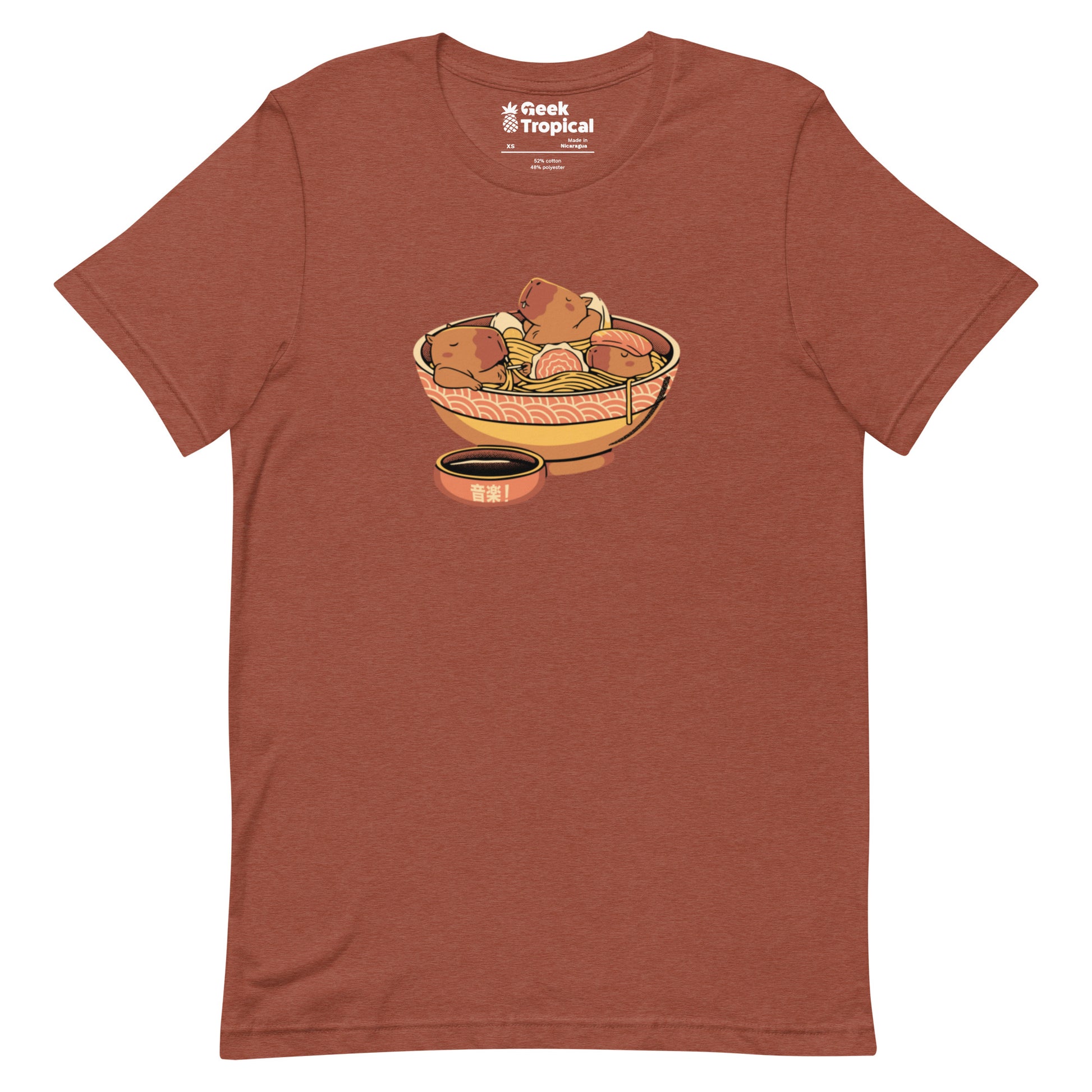 Capybara Cute Ramen T-Shirt Geek Nerd Animal Patterns Design by Tobe Fonseca FLOW DESC WRITING
