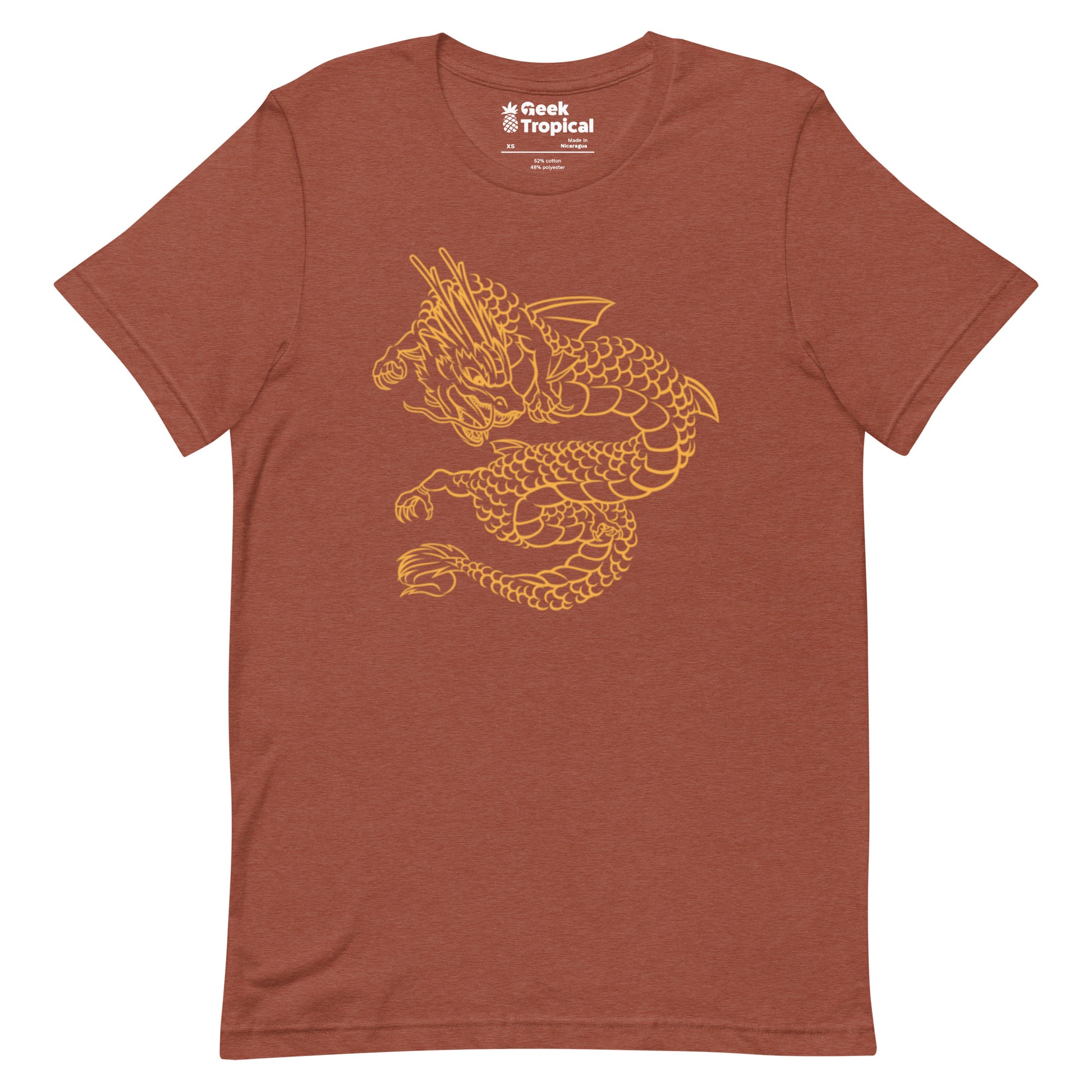 Chinese Golden Dragon T-Shirt Geek Nerd Design by Tobe Fonseca Fantasy Prints FLOW DESC WRITING