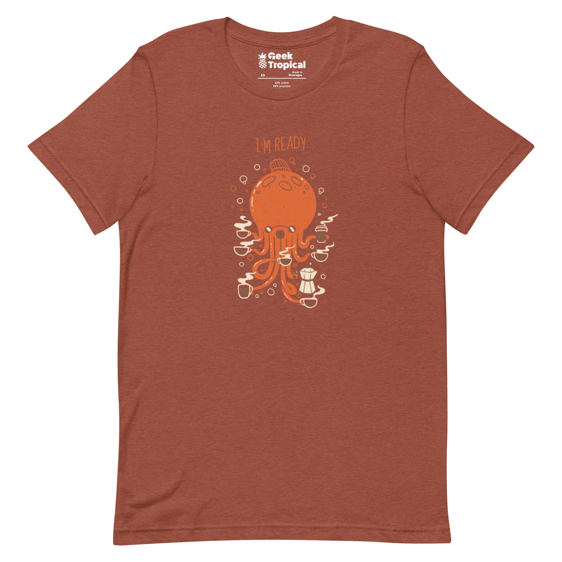 Octopus 8 Coffees Ready T-Shirt Geek Nerd Animal Patterns Design by Tobe Fonseca FLOW DESC WRITING