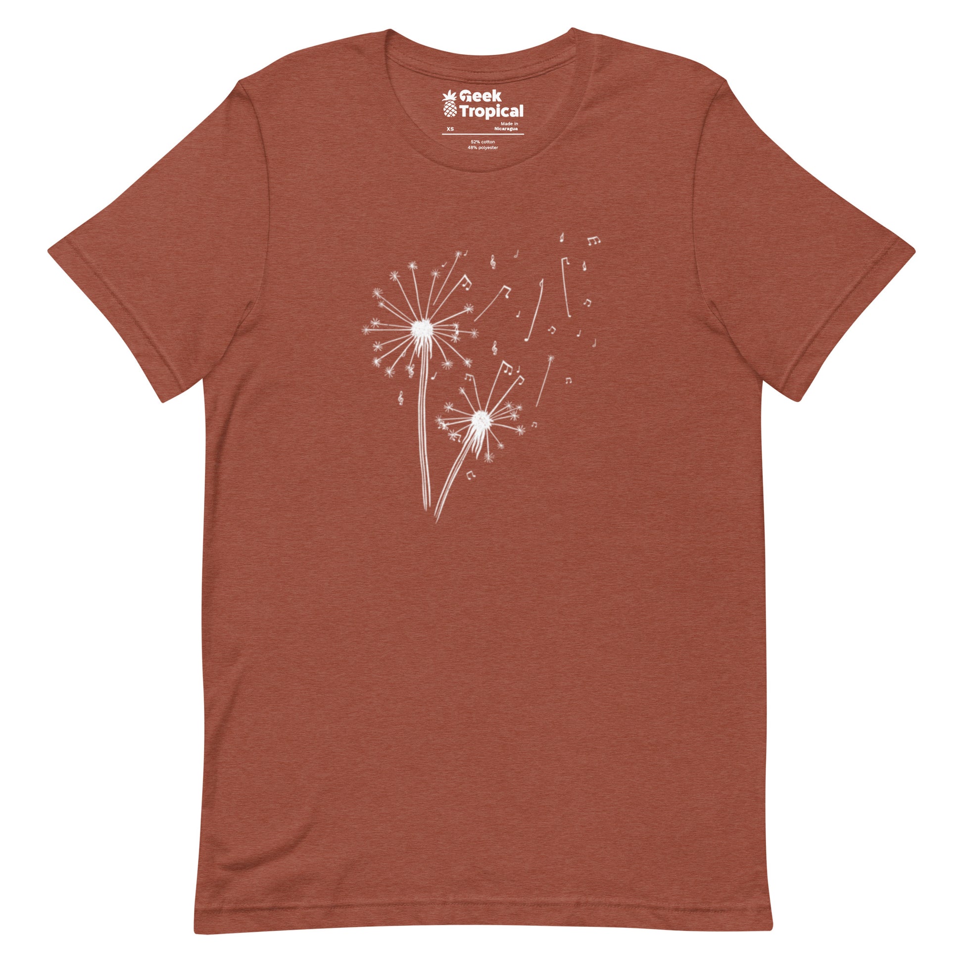 Dandelion Musical Notes T-Shirt Geek Nerd Botany Print Design by Tobe Fonseca FLOW DESC WRITING