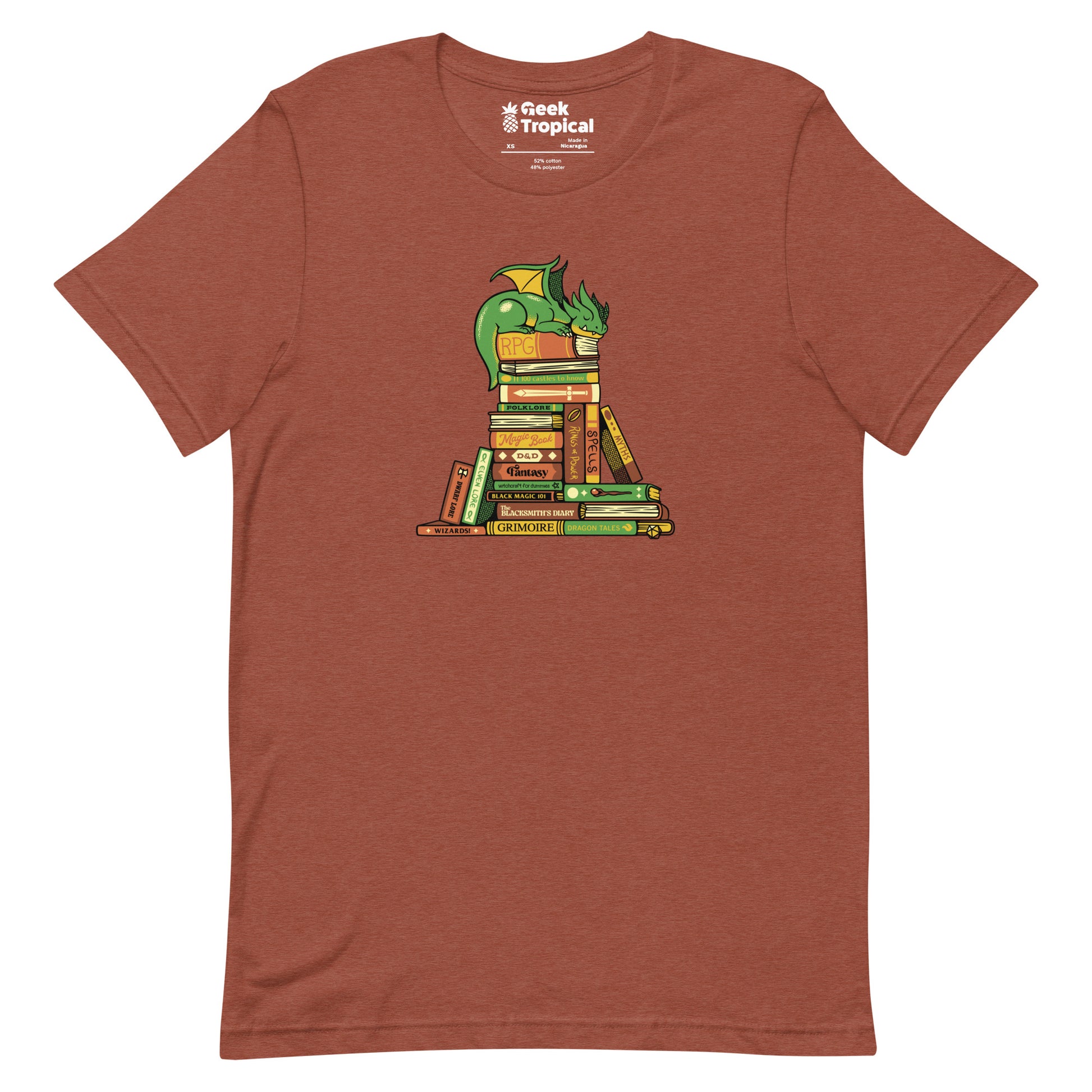 Treasure Hoarder Dragon Dark T-Shirt Geek Nerd Advertise to Meta Book Prints Design by Tobe Fonseca