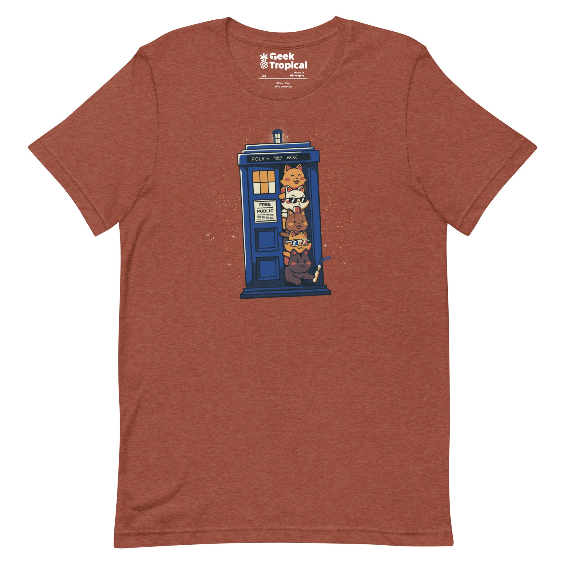 Tardis Cats T-Shirt Geek Nerd Advertise to Meta Animal Patterns Design by Tobe Fonseca