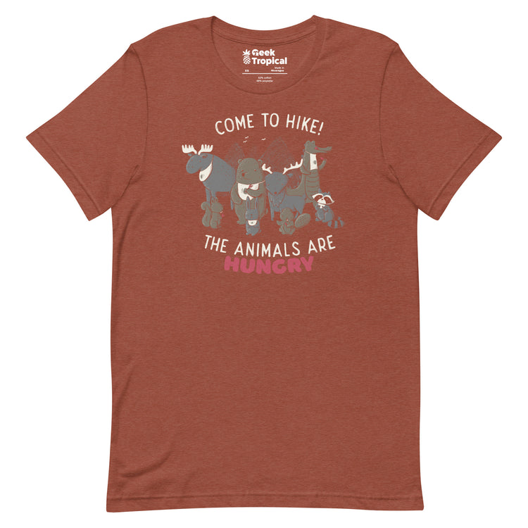 Come to Hike! The Animals Are Hungry T-Shirt Geek Nerd Advertise to Meta Design by Tobe Fonseca FLOW DESC WRITING