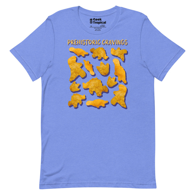 Prehistoric Cravings Dinosaur Chicken Nuggets T-Shirt Geek Nerd Advertise to Meta Design by Random Galaxy dinosaur print
