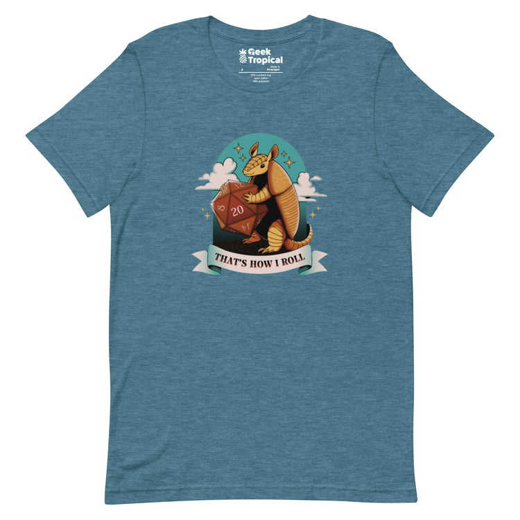 Armadillo Roll DND Dice T-Shirt Geek Nerd Animal Patterns board game print Design by Tobe Fonseca