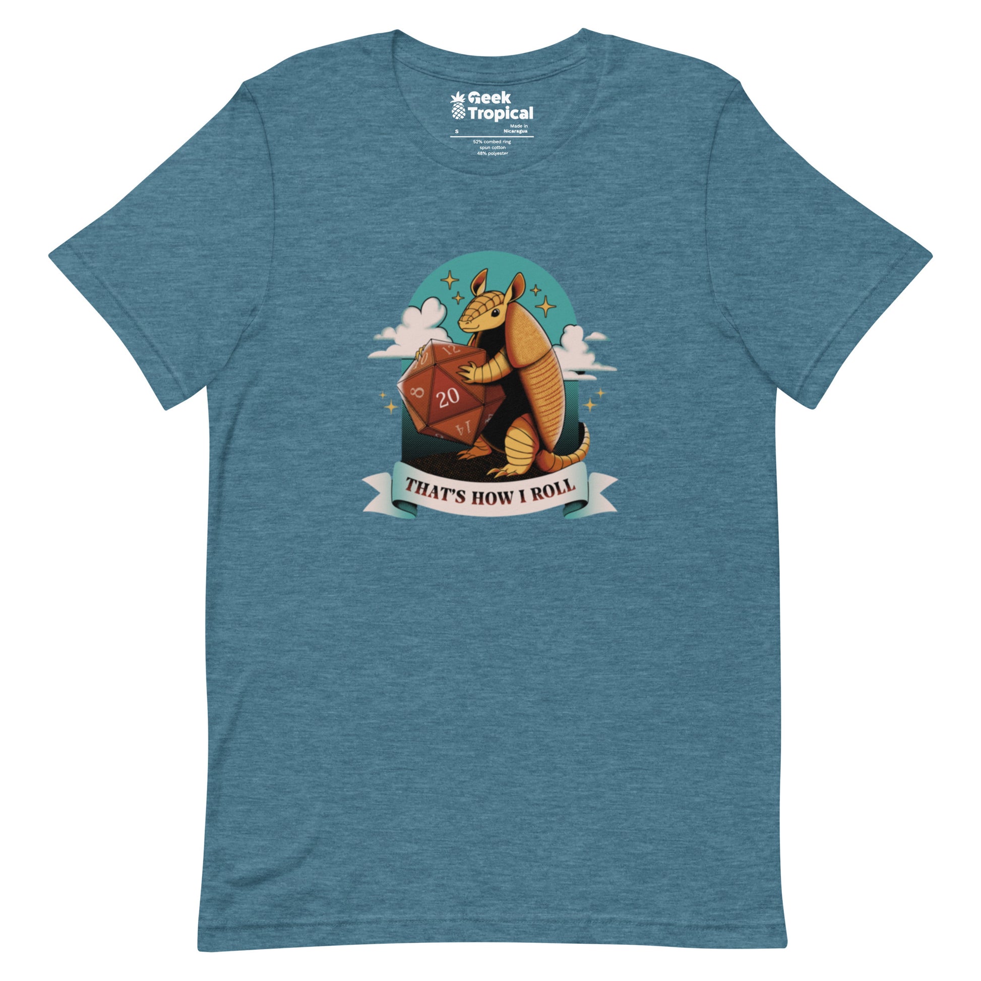Armadillo Roll DND Dice T-Shirt Geek Nerd Animal Patterns board game print Design by Tobe Fonseca