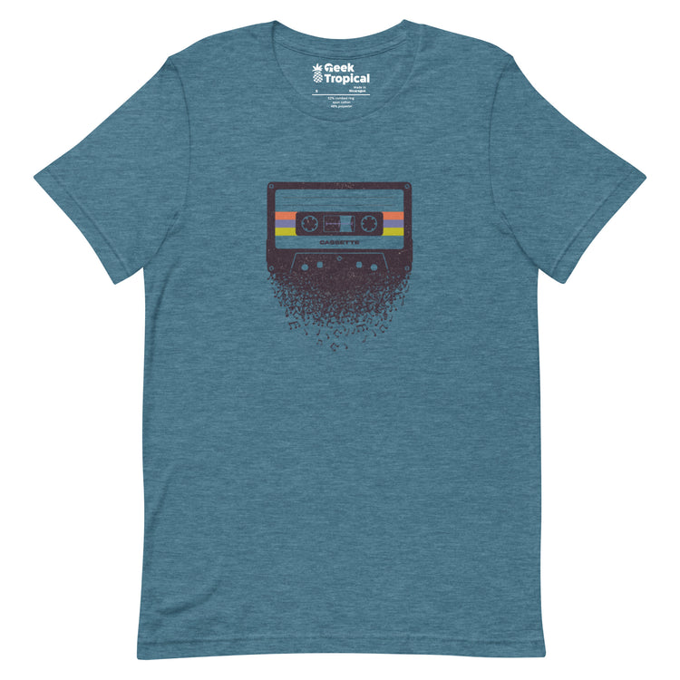 Cassette Musical Notes T-Shirt Geek Nerd Design by Tobe Fonseca FLOW DESC WRITING music print