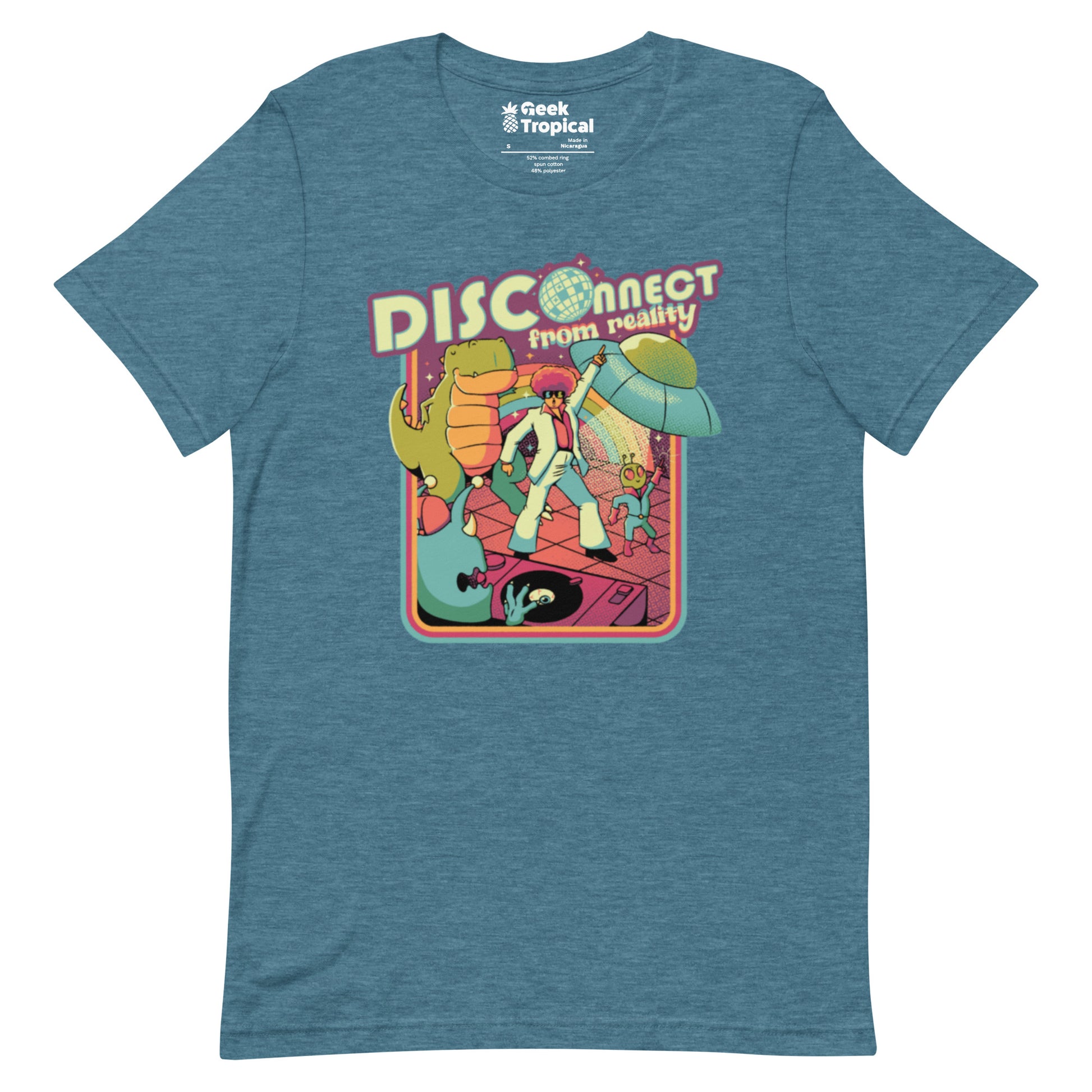 Disco - nnected From Reality T-Shirt Geek Nerd Design by Tobe Fonseca dinosaur print FLOW DESC WRITING