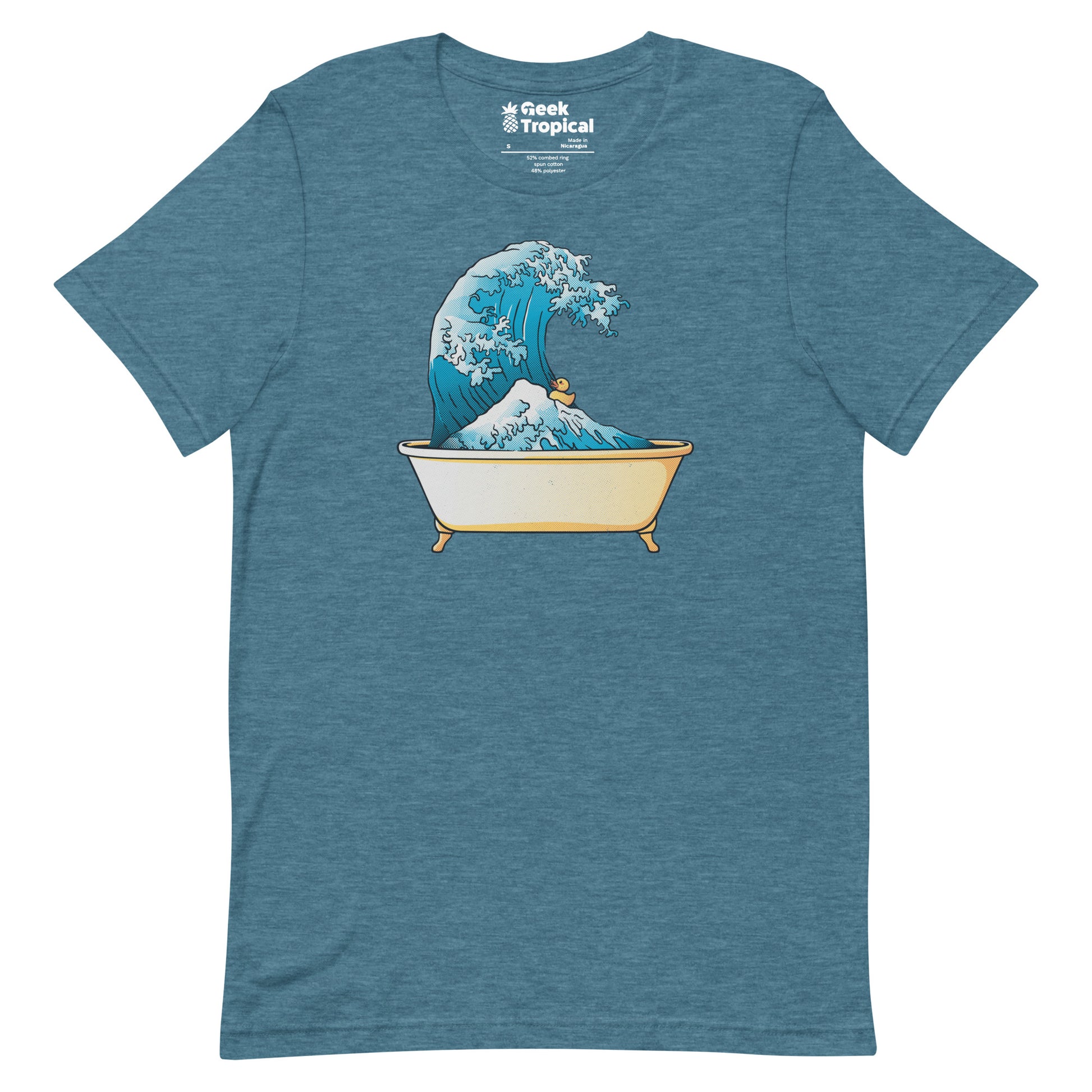 Bathtub Kanagawa Wave T-shirt Geek Nerd Advertise to Meta Design by Tobe Fonseca Funny Prints