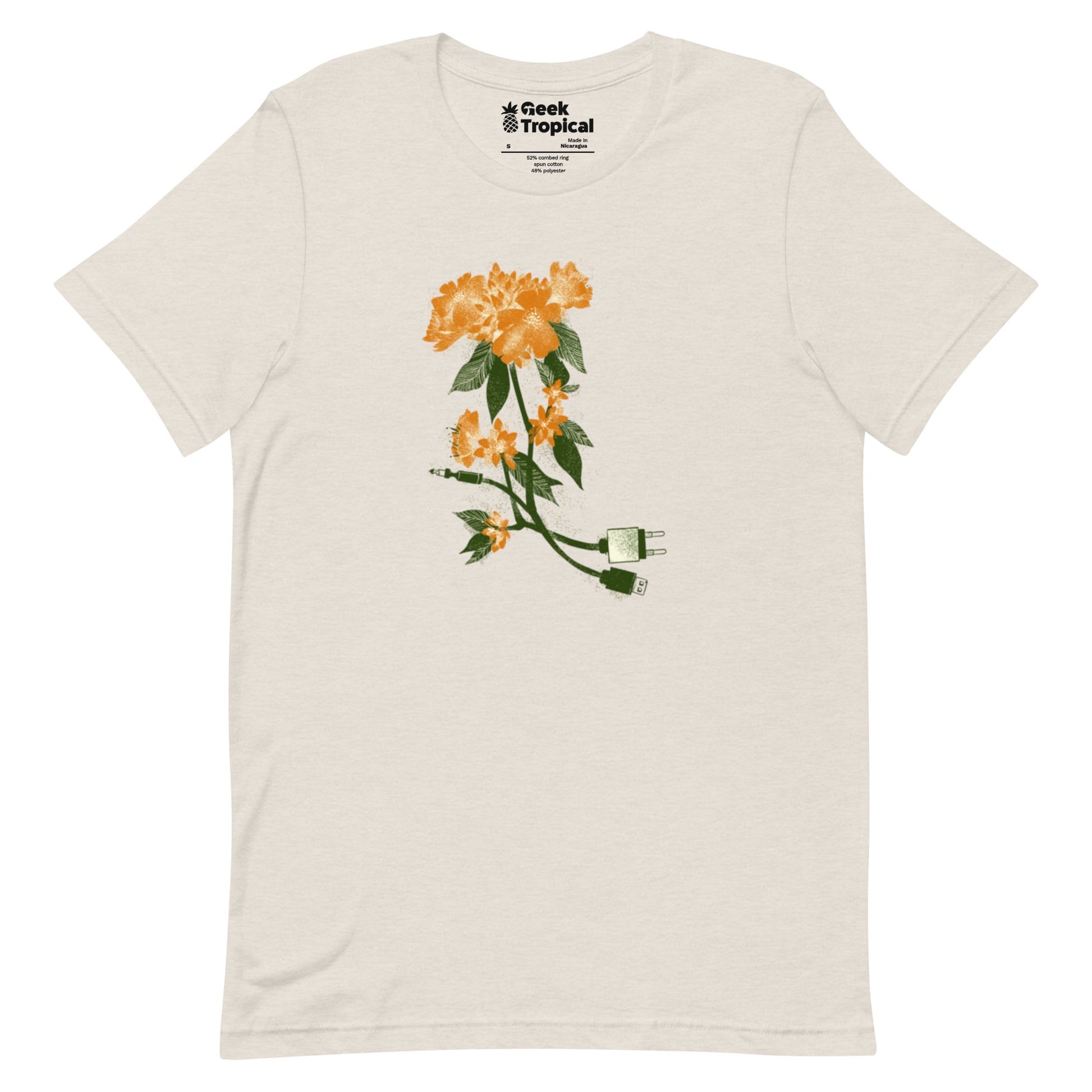 Digital Flower T-Shirt Geek Nerd Botany Print Design by Tobe Fonseca FLOW DESC WRITING