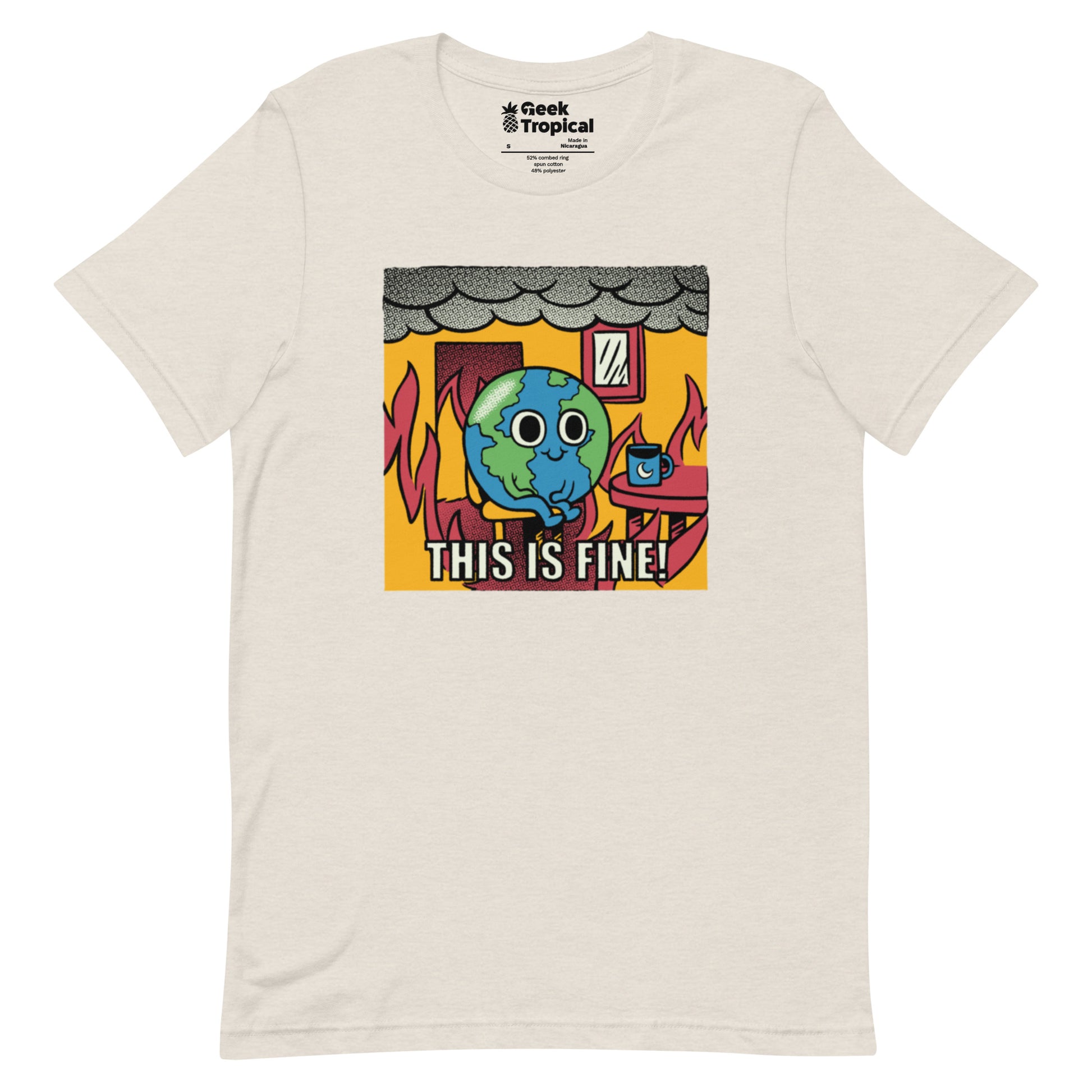 Earth Fire T-Shirt Geek Nerd Design by Tobe Fonseca Fantasy Prints FLOW DESC WRITING