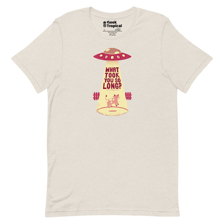 Why Did You Took So Long Alien Funny Viva Magenta T-Shirt Geek Nerd Advertise to Meta Design by Tobe Fonseca FLOW DESC WRITING