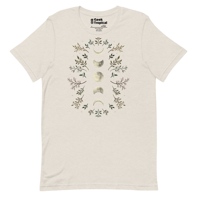 Moonlight Garden Olive T-Shirt Geek Nerd Advertise to Meta Botany Print Design by Episodic Drawing