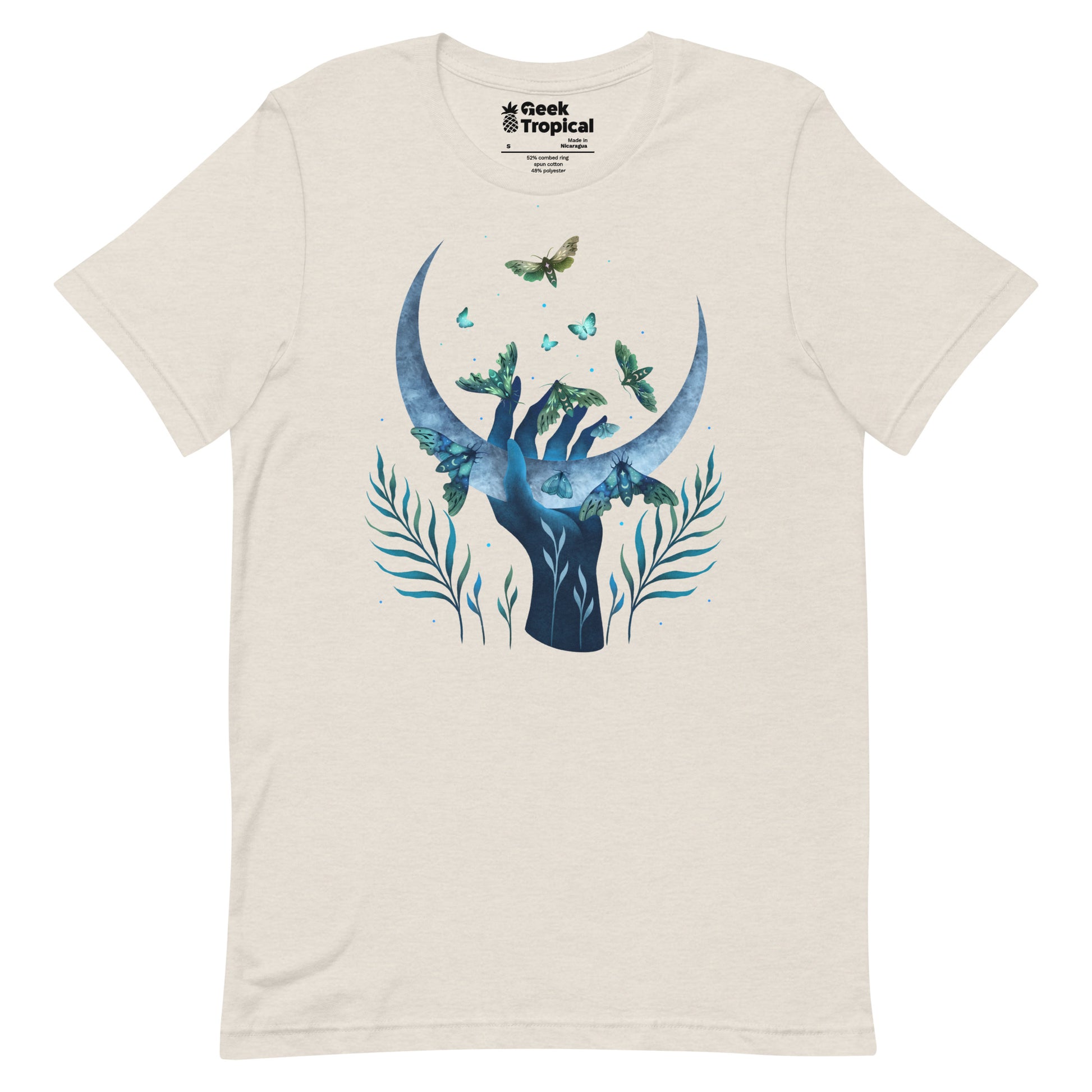 Moth Hand T-Shirt Geek Nerd Advertise to Meta Animal Patterns Design by Episodic Drawing