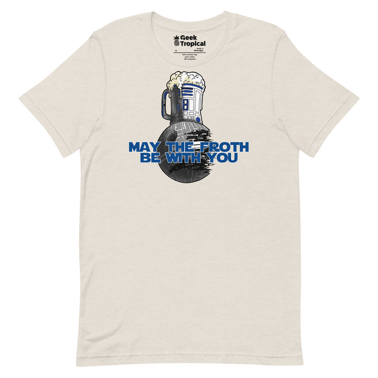 May the Froth Be With You T-Shirt Geek Nerd Advertise to Meta Fantasy Prints FLOW DESC WRITING