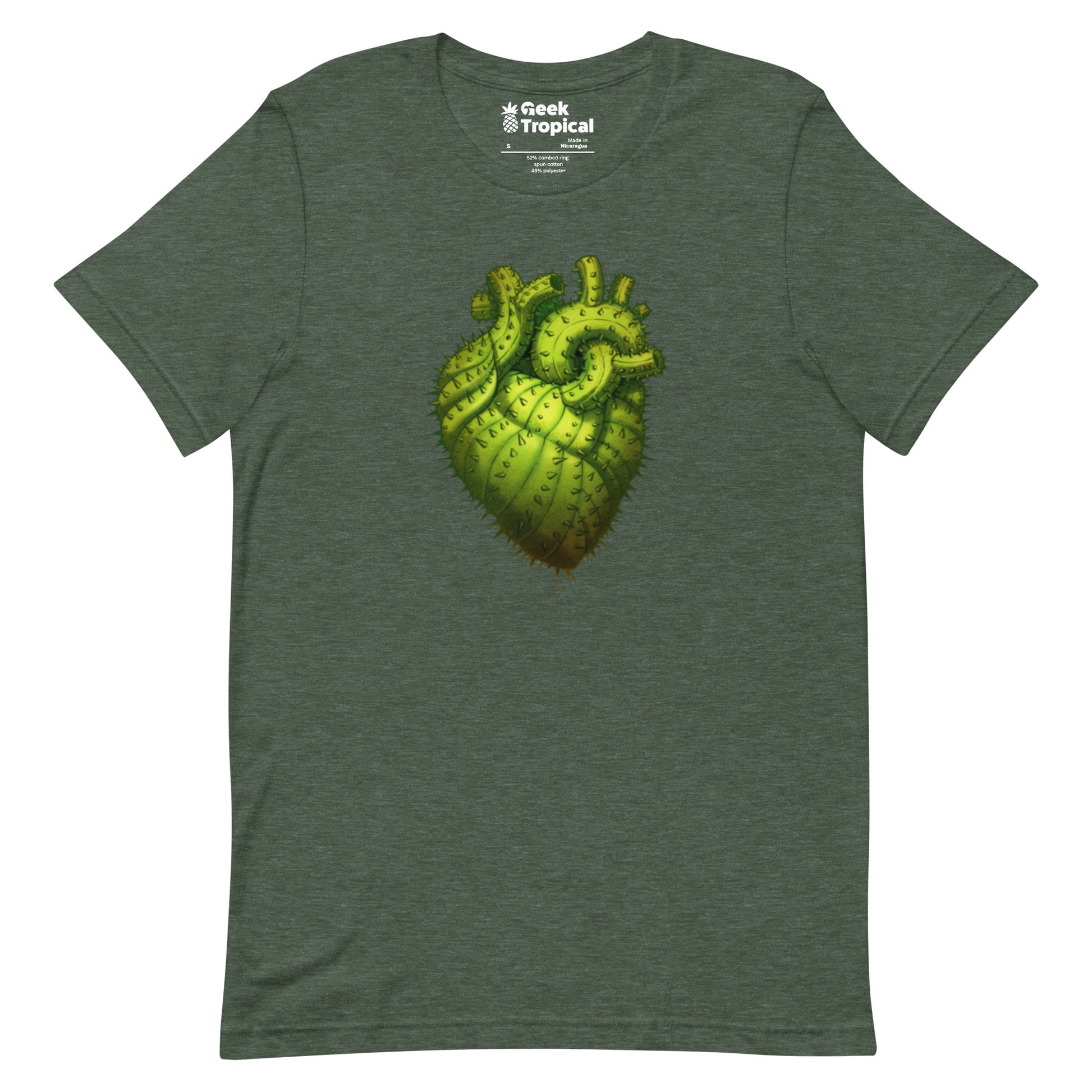 Cactus Heart T-Shirt Geek Nerd Botany Print Design by Tobe Fonseca FLOW DESC WRITING