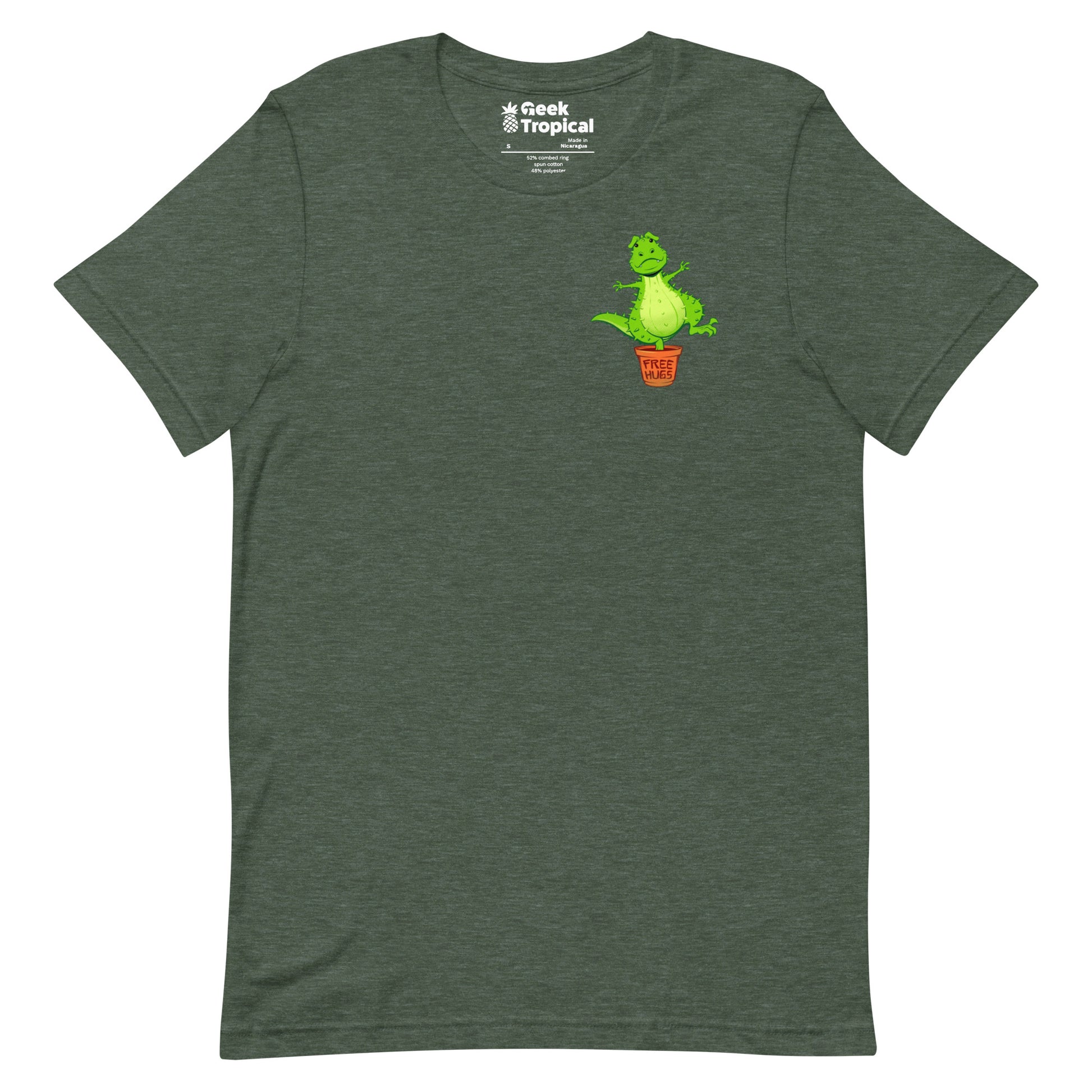 Cactus T - Rex Free Hugs T-Shirt Geek Nerd Botany Print Design by Tobe Fonseca dinosaur print