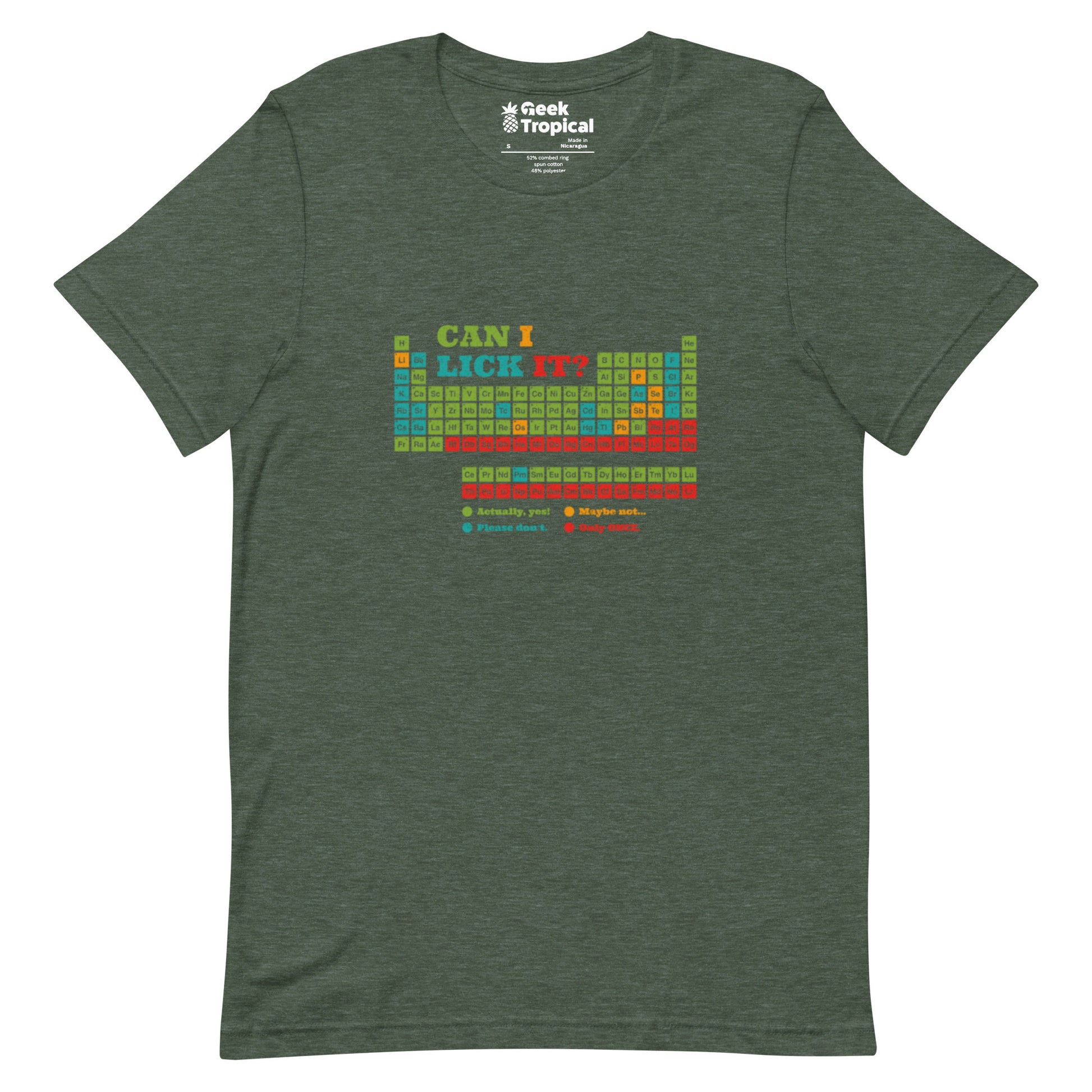 Can I Lick It Periodic Table T-Shirt Geek Nerd Design by Tobe Fonseca FLOW DESC WRITING Funny Prints