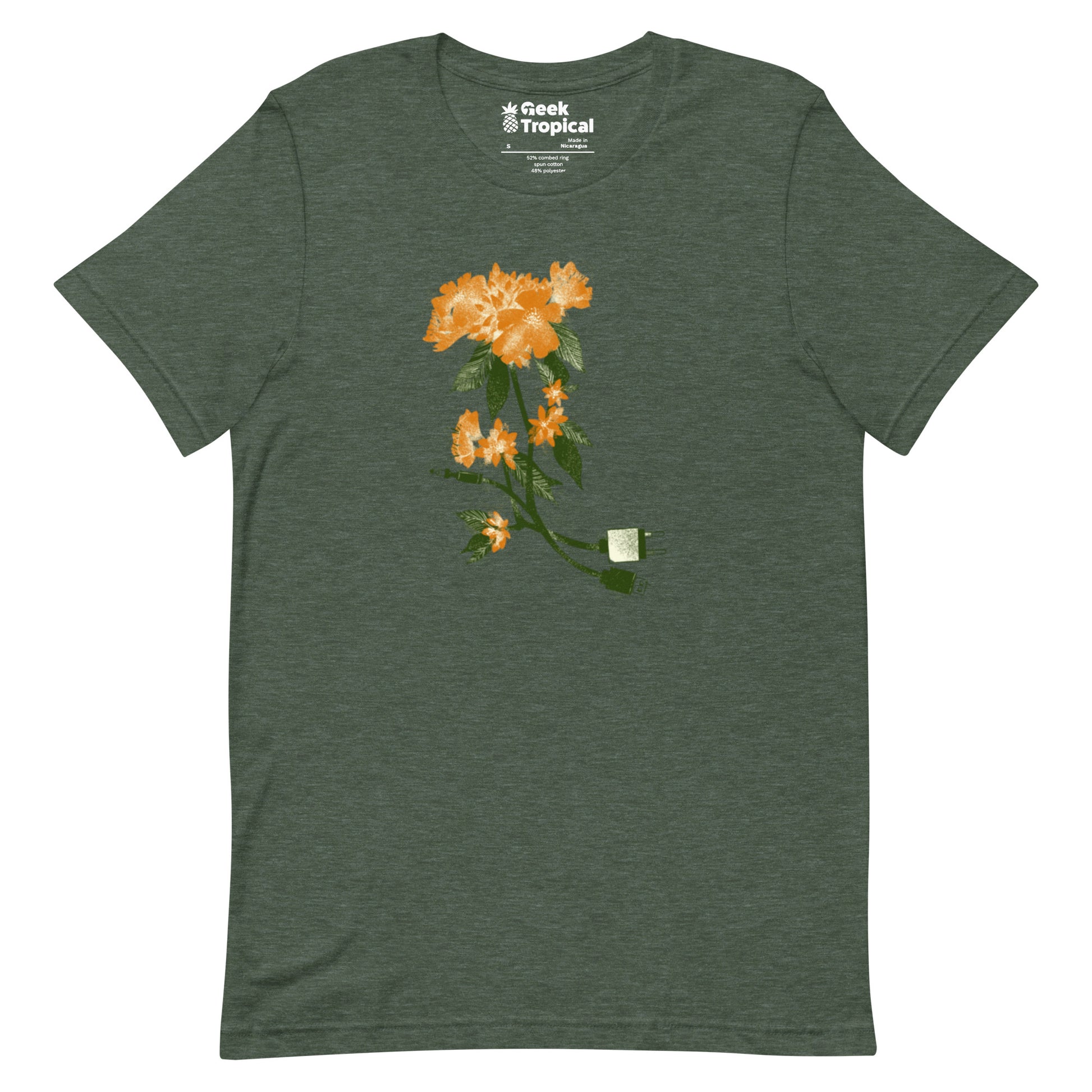 Digital Flower T-Shirt Geek Nerd Botany Print Design by Tobe Fonseca FLOW DESC WRITING