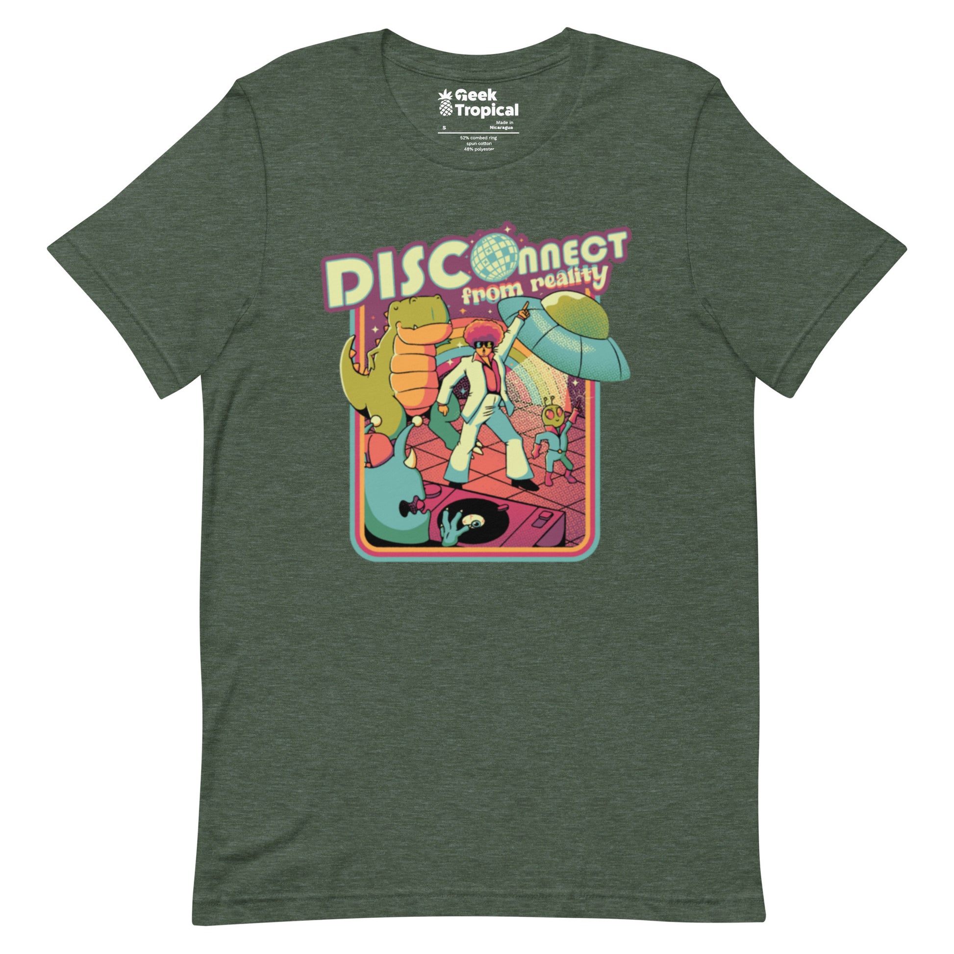 Disco - nnected From Reality T-Shirt Geek Nerd Design by Tobe Fonseca dinosaur print FLOW DESC WRITING