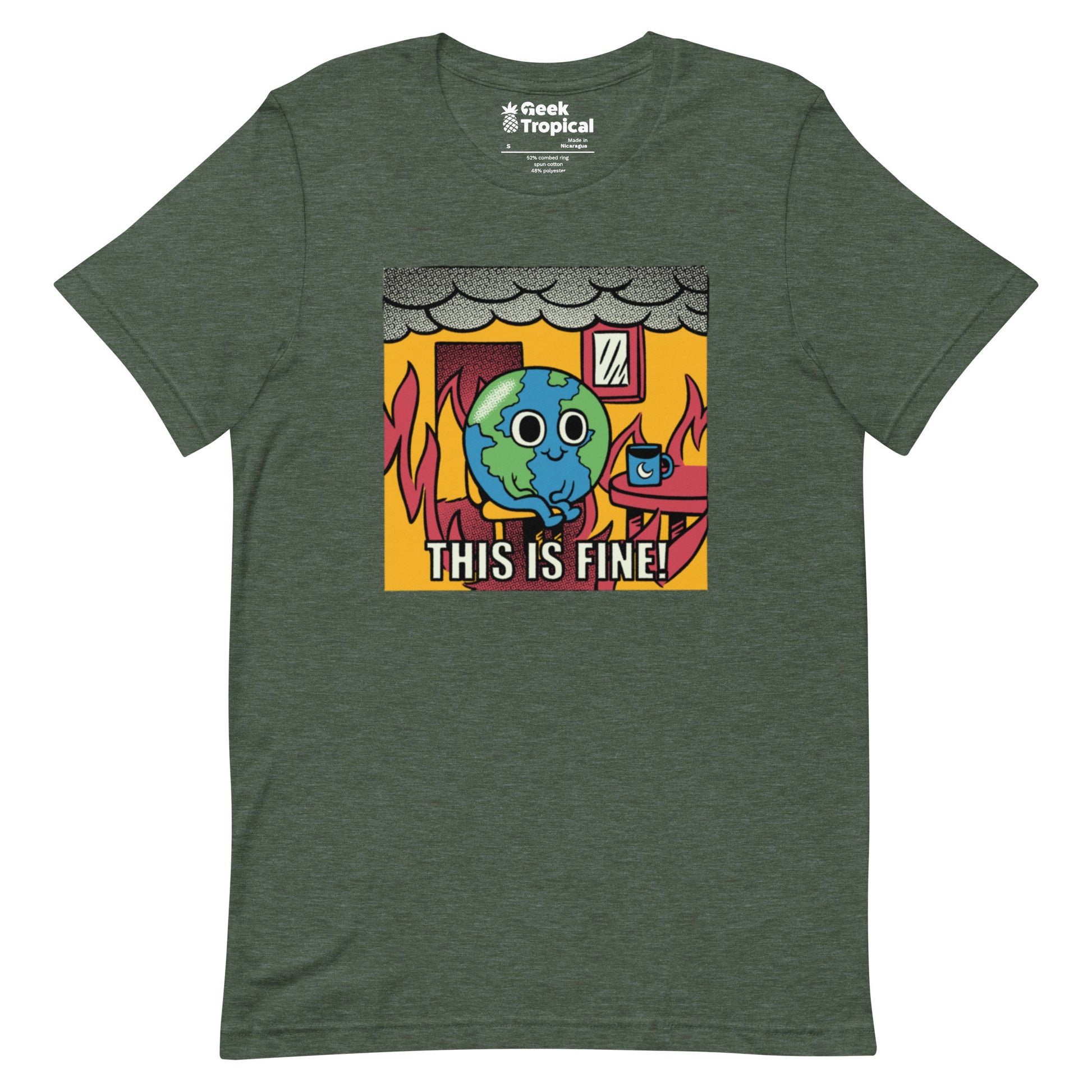 Earth Fire T-Shirt Geek Nerd Design by Tobe Fonseca Fantasy Prints FLOW DESC WRITING