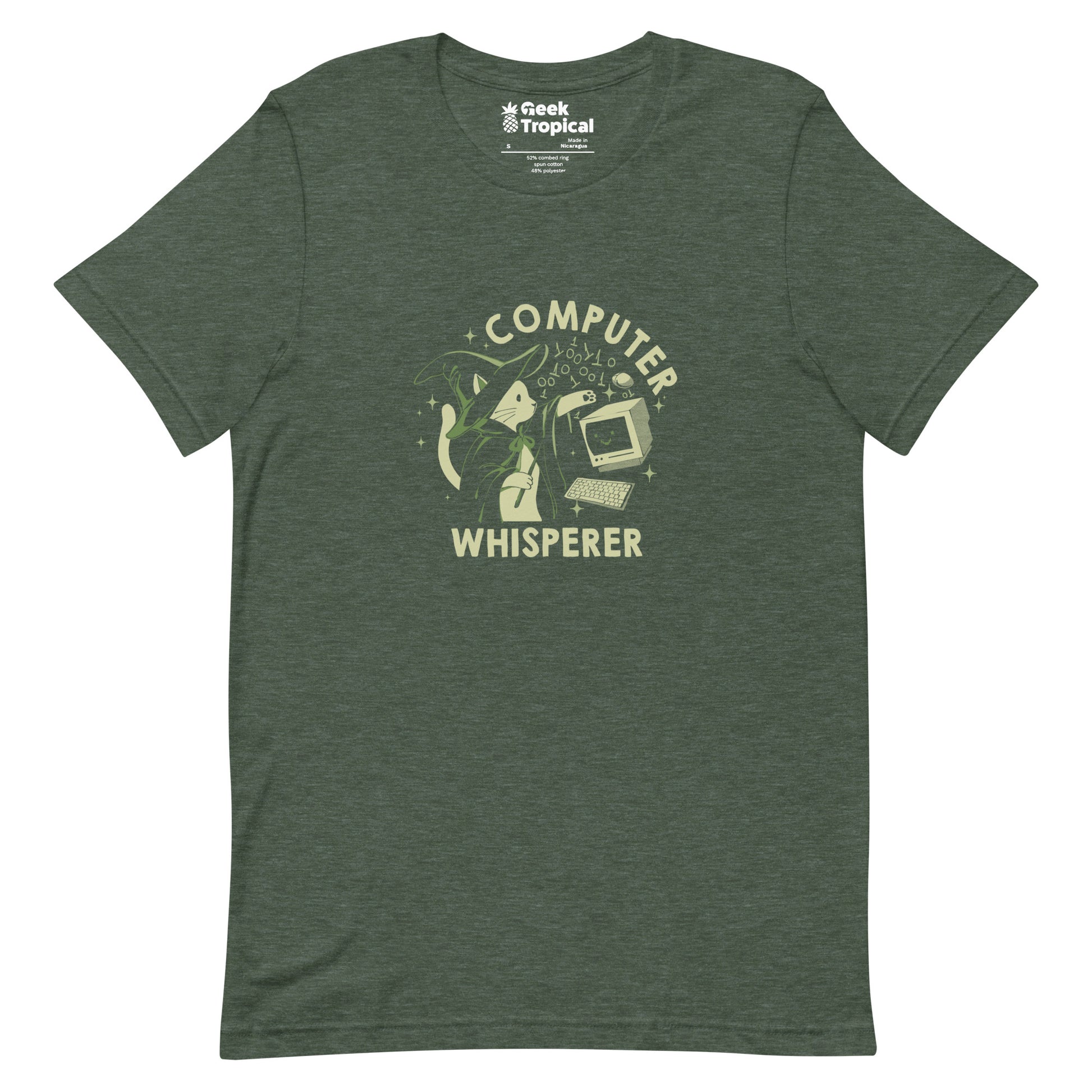 Computer Cat Whisperer T-Shirt Geek Nerd
