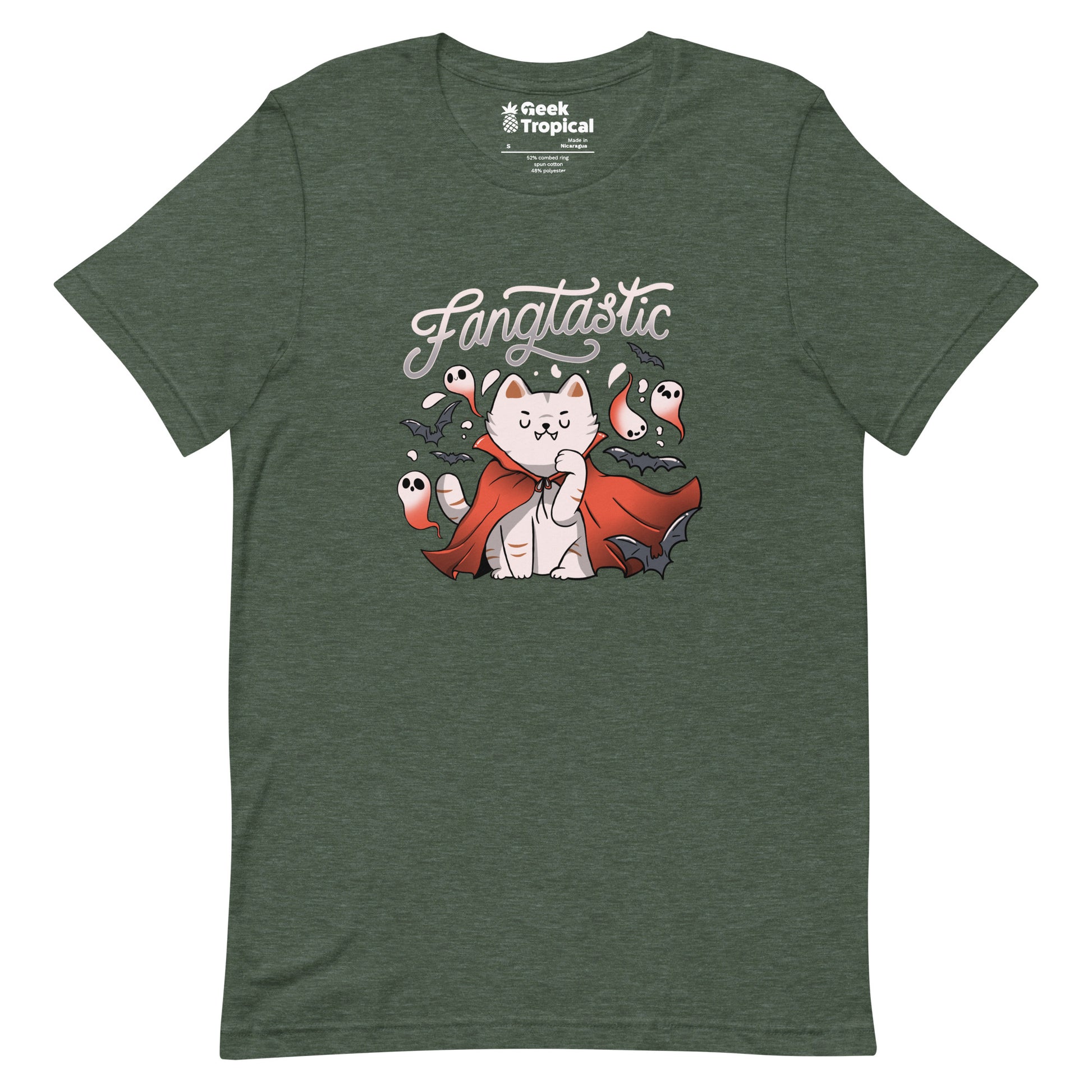 Fangtastic Vampire Cat T-Shirt Geek Nerd