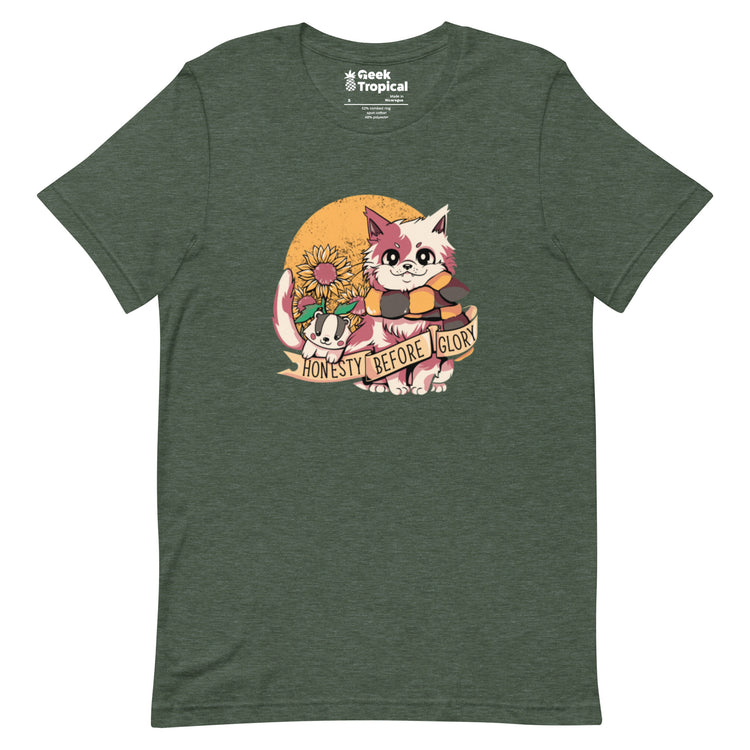 Honesty Before Glory Cat T-Shirt Geek Nerd