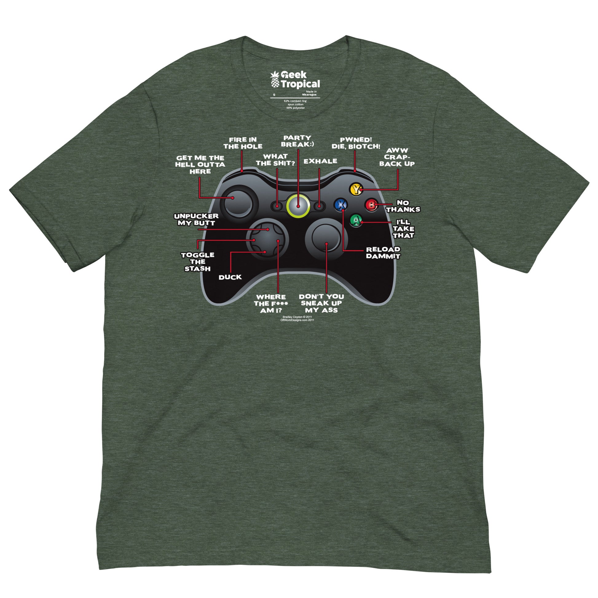 Game Controller t-shirt Geek Nerd Advertise to Meta FLOW DESC WRITING Off World Designs