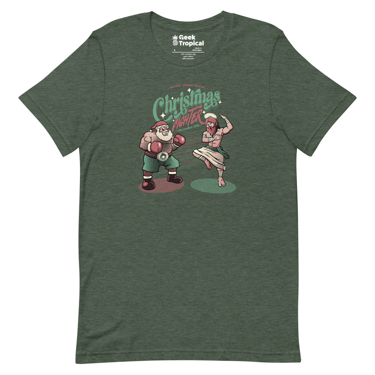 Holidays Fighting Jesus X Santa Claus T-Shirt Geek Nerd Advertise to Meta Christmas Print Design by Tobe Fonseca