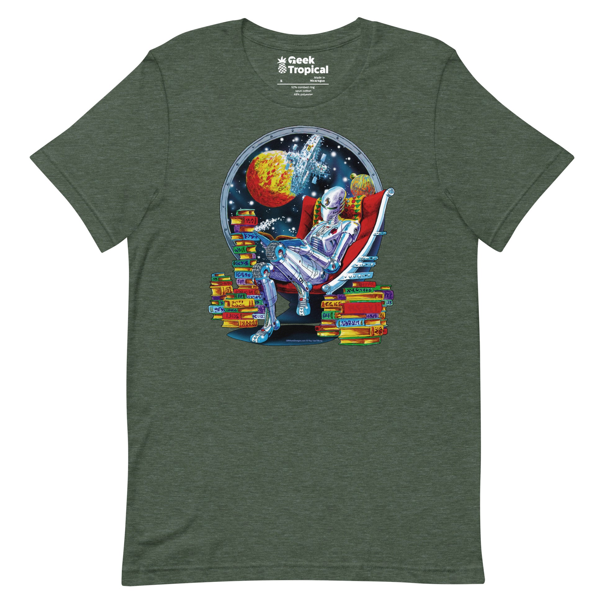 Robot Reading T-shirt Geek Nerd Advertise to Meta Book Prints computer print