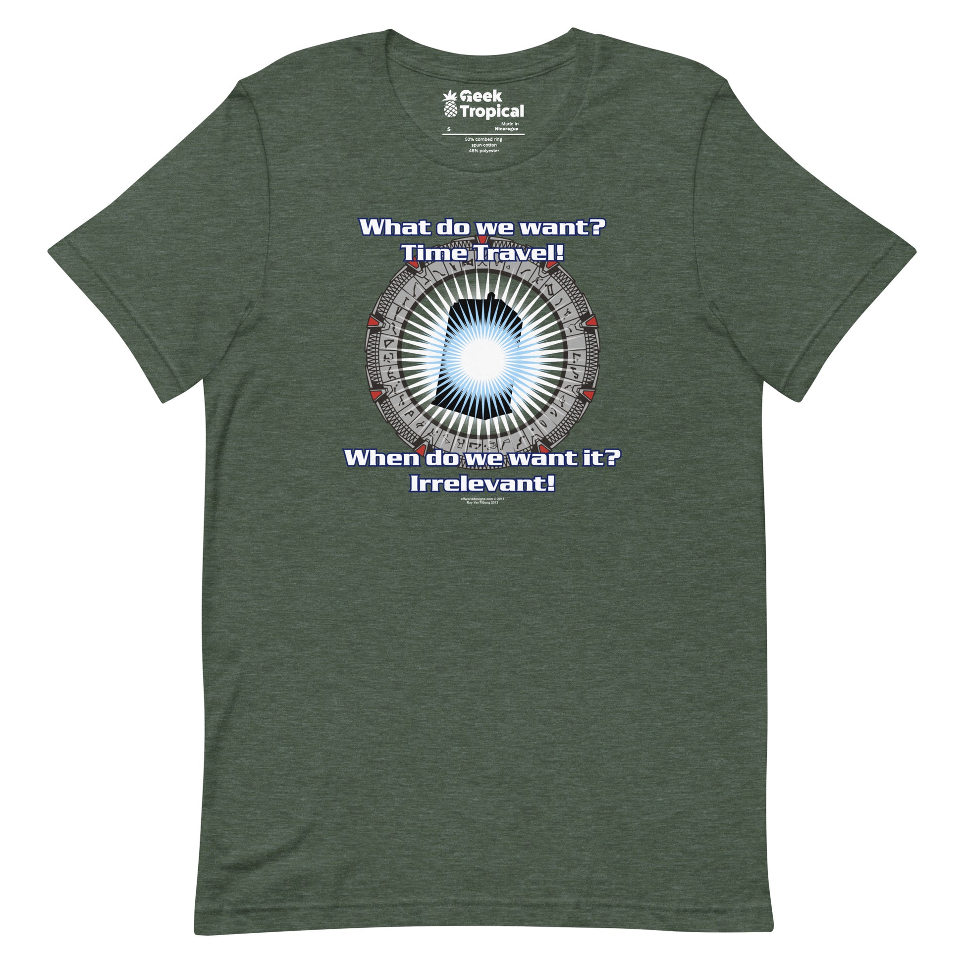 Time Travel T-shirt Geek Nerd Advertise to Meta FLOW DESC WRITING Off World Designs
