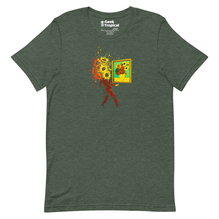 Van Gogh's Sunflowers T-Shirt Geek Nerd Advertise to Meta Botany Print Design by Tobe Fonseca